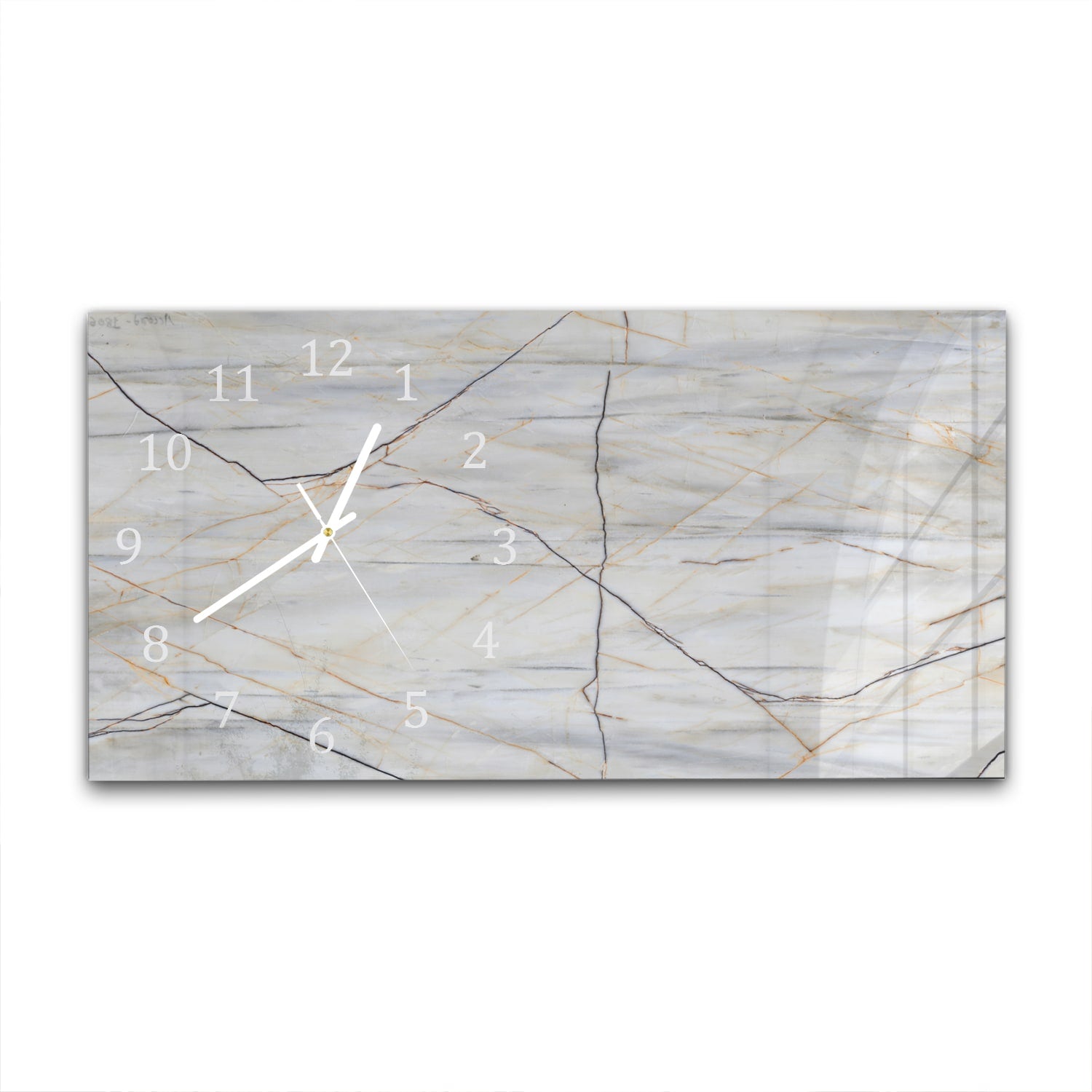 Wanduhr 60x30 - Natur-Marmor