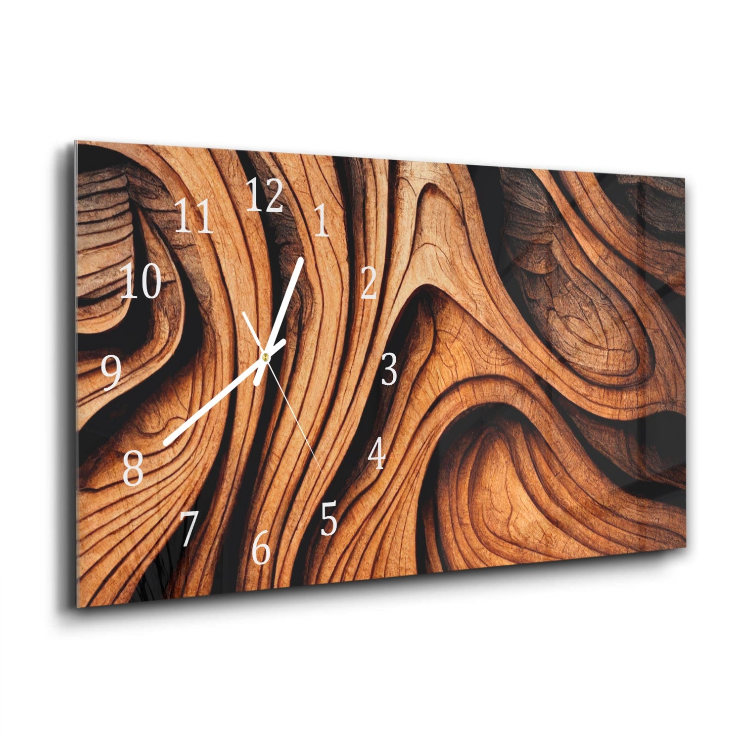 Wanduhr 60x30 - Abstrakte Holztextur