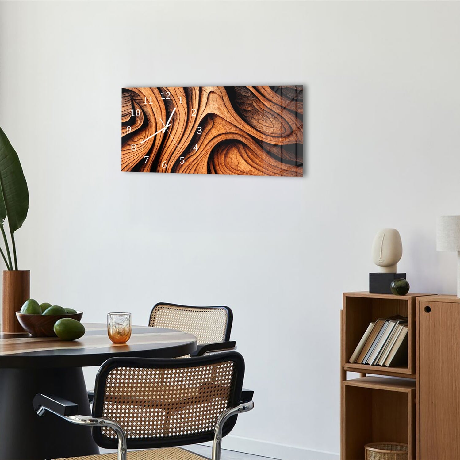 Wanduhr 60x30 - Abstrakte Holztextur