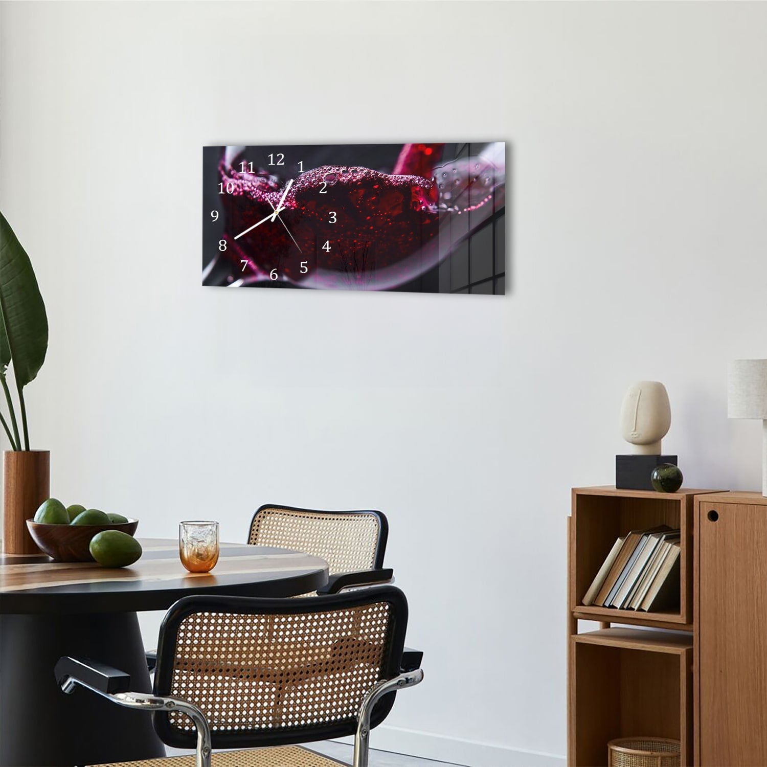 Wanduhr 60x30 - Rotwein