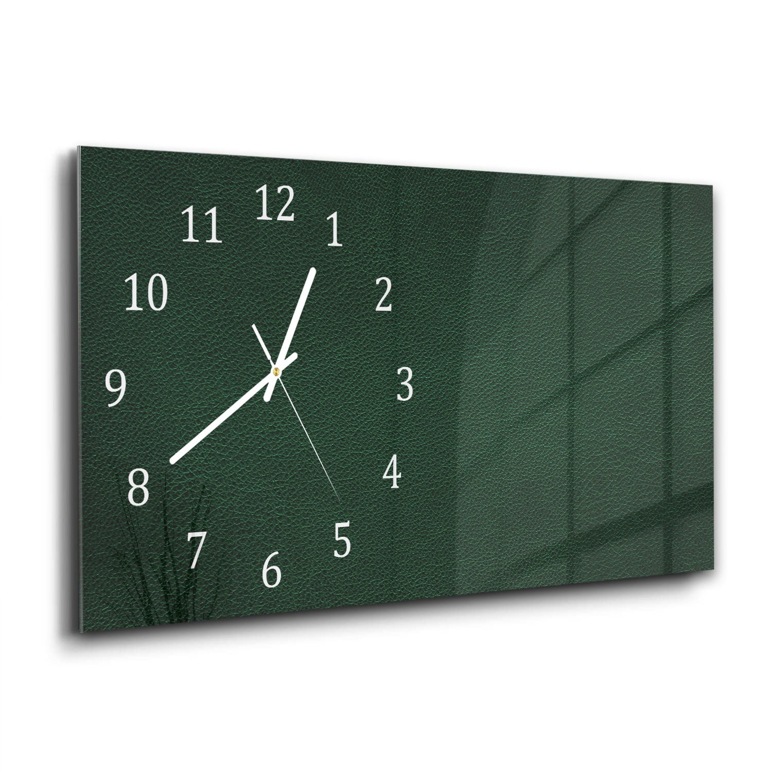 Wanduhr 60x30 - Dunkelgrünes Leder