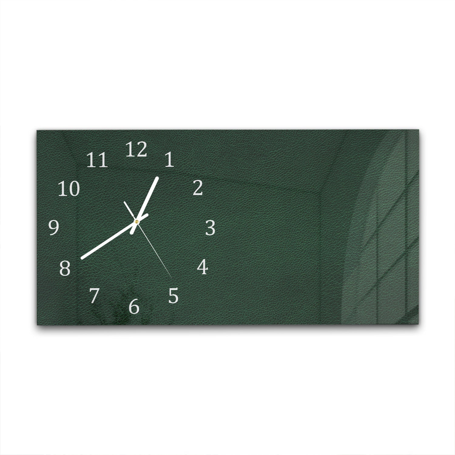 Wanduhr 60x30 - Dunkelgrünes Leder