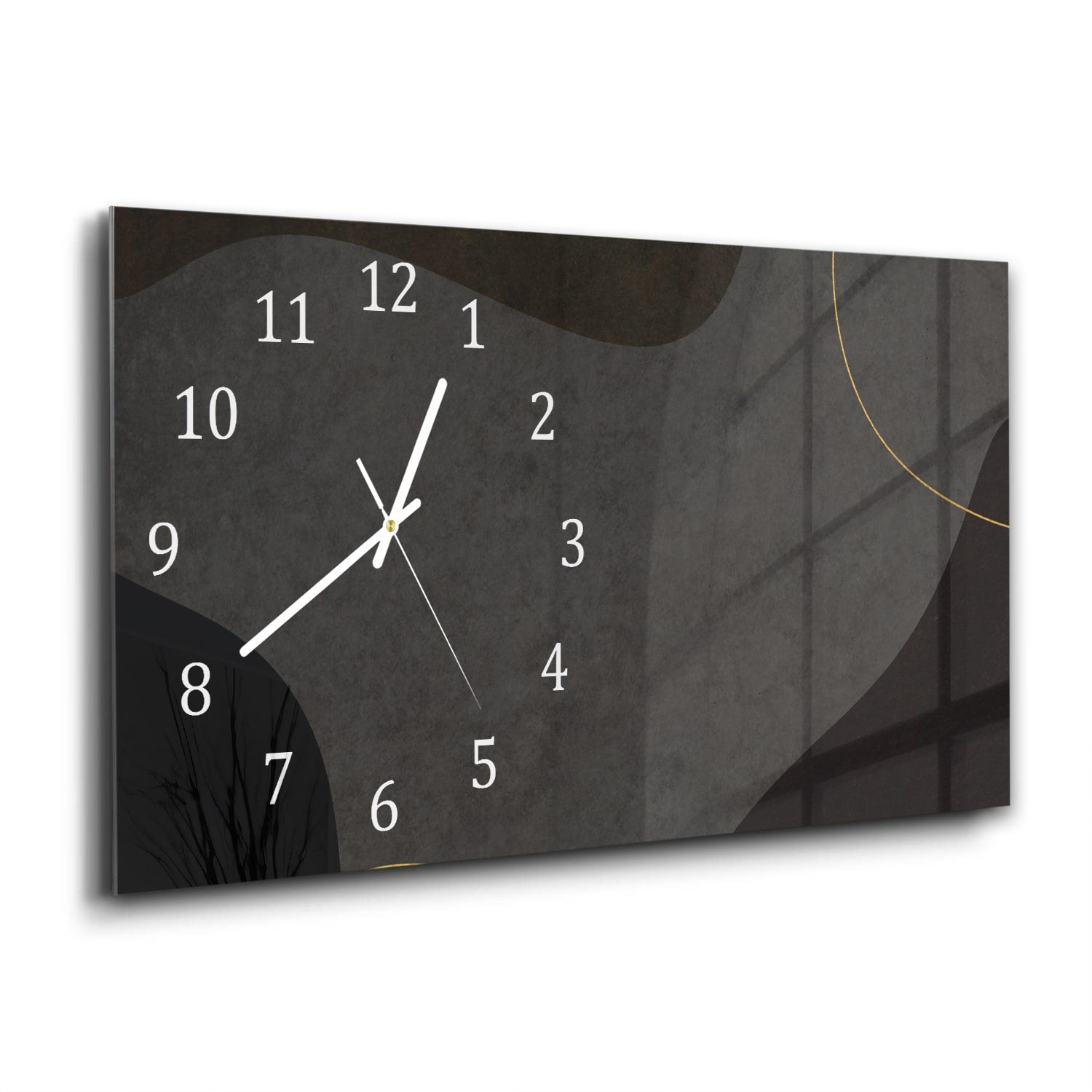 Wanduhr 60x30 - Schwarze japanische Papiertextur