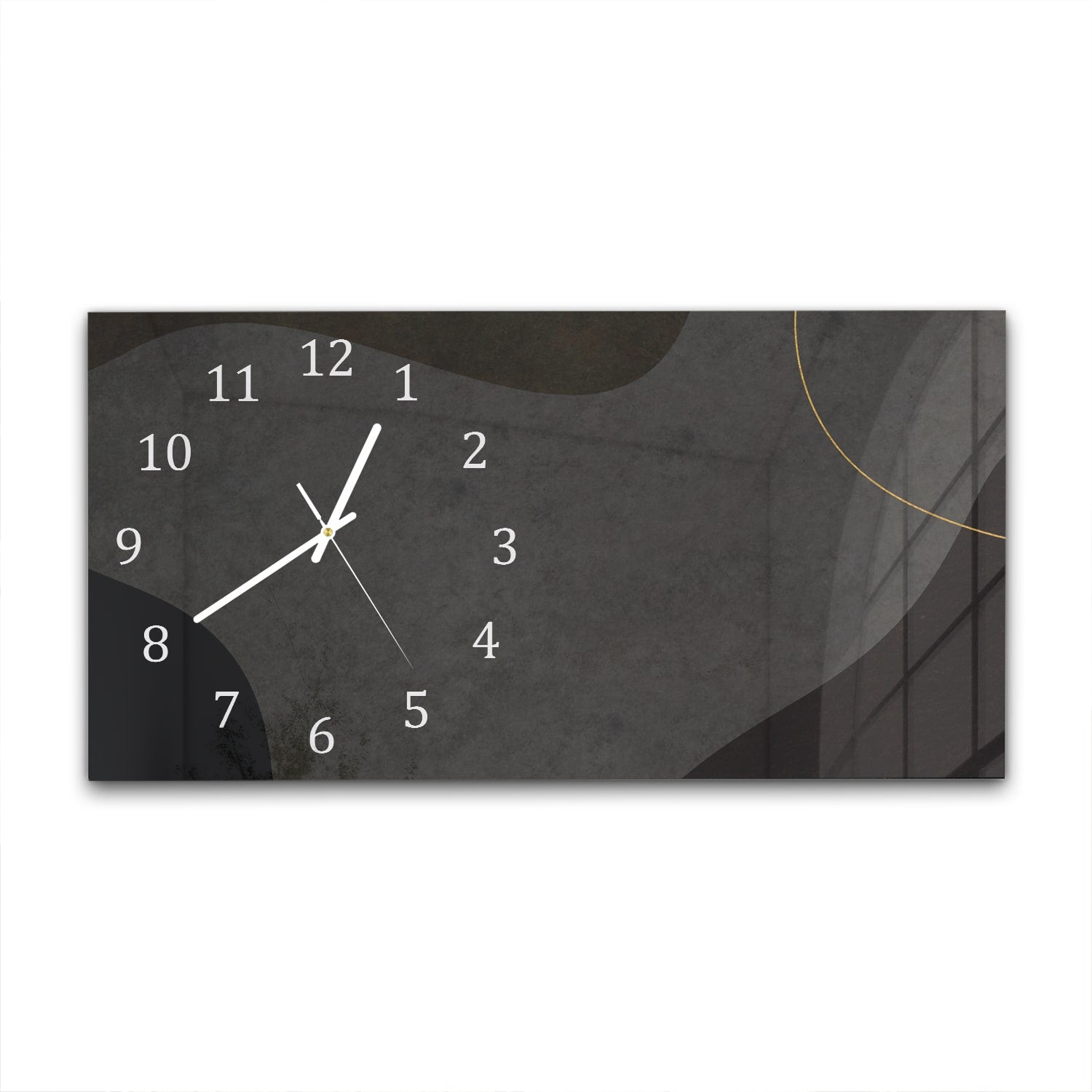 Wanduhr 60x30 - Schwarze japanische Papiertextur