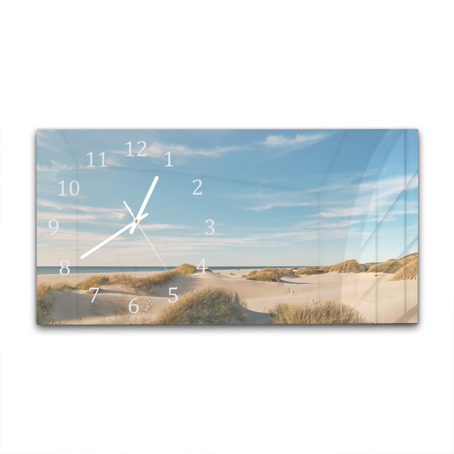 Wanduhr 60x30 - Dünen an der dänischen Küste