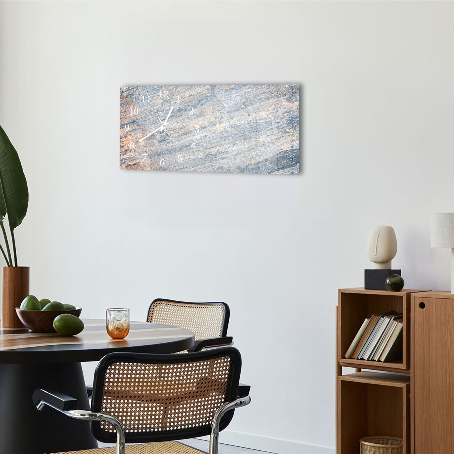 Wanduhr 60x30 - Bunter Schiefer