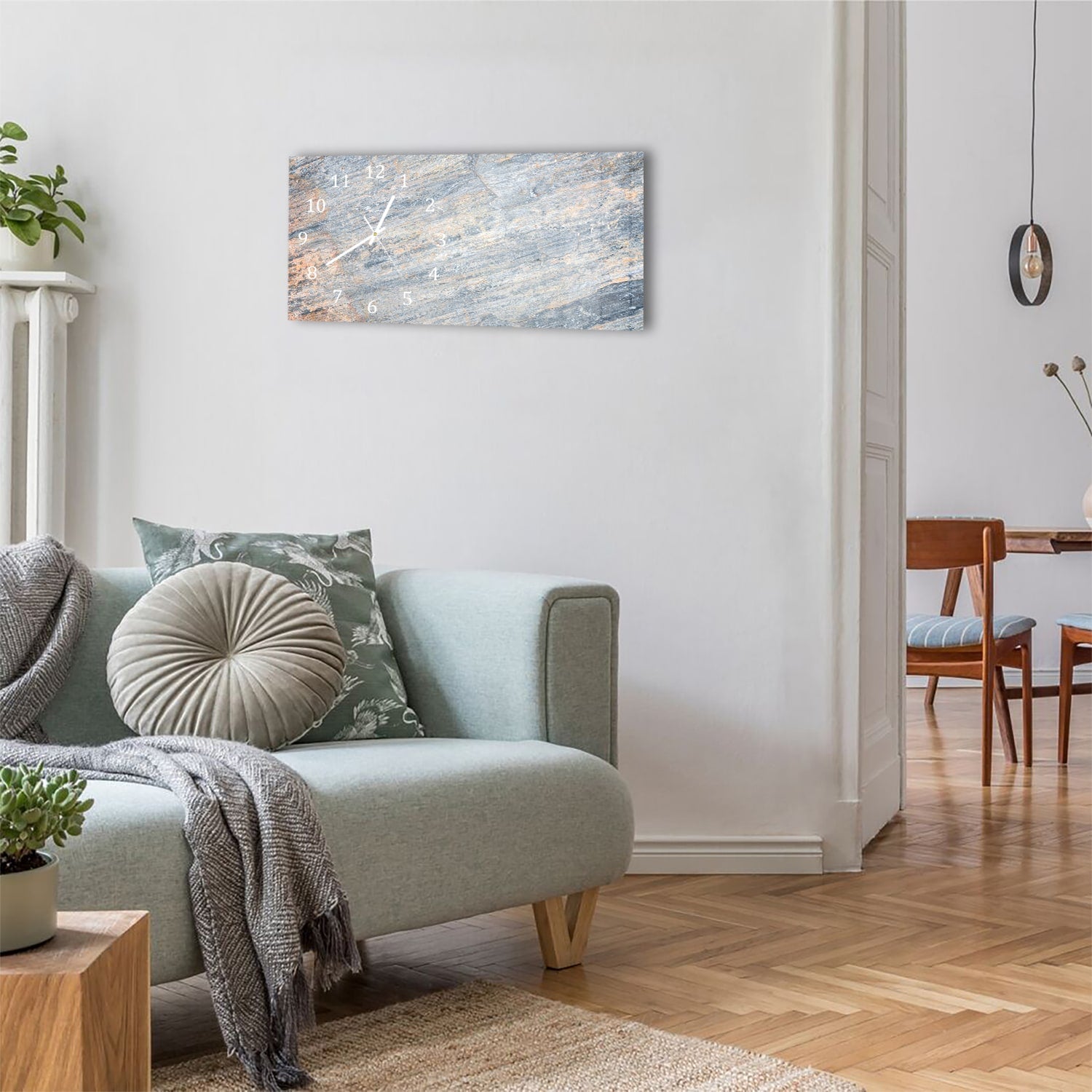 Wanduhr 60x30 - Bunter Schiefer