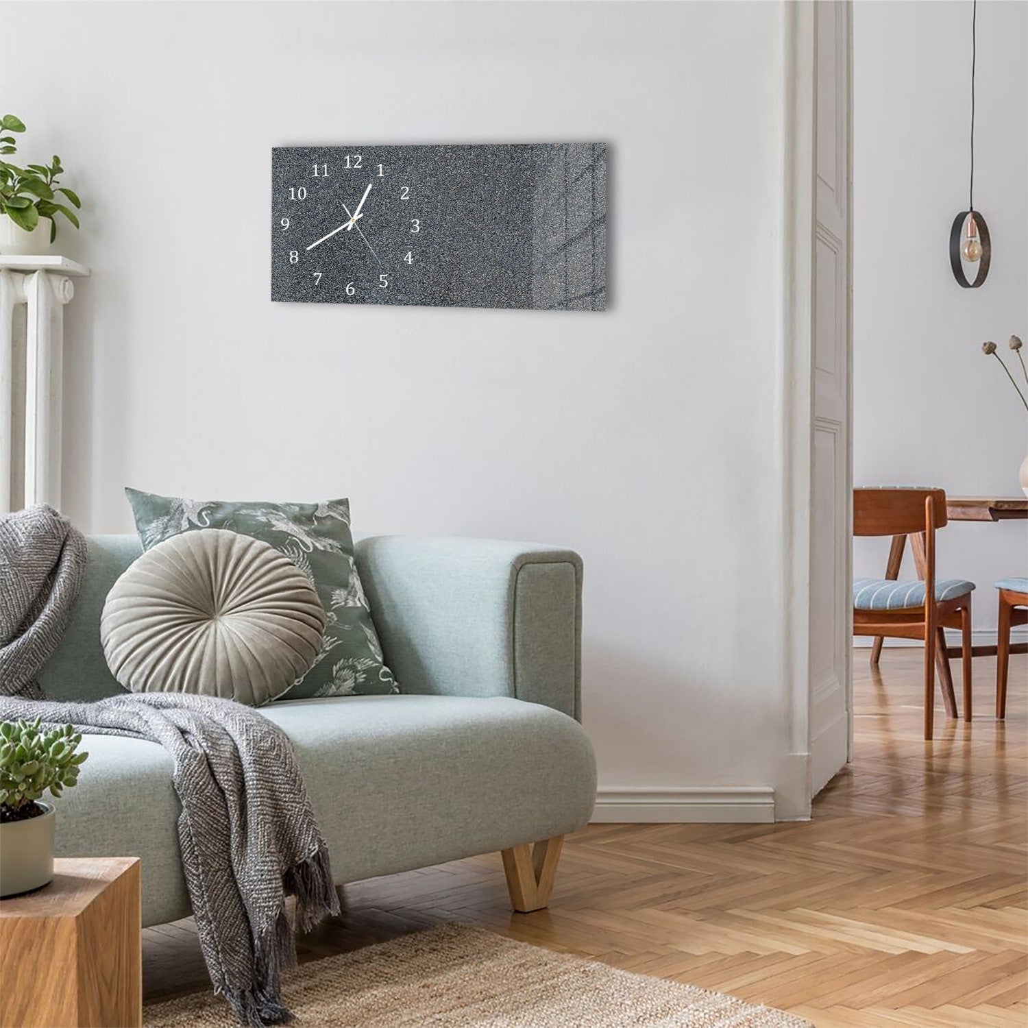 Wanduhr 60x30 - Feine Kopfsteinpflaster