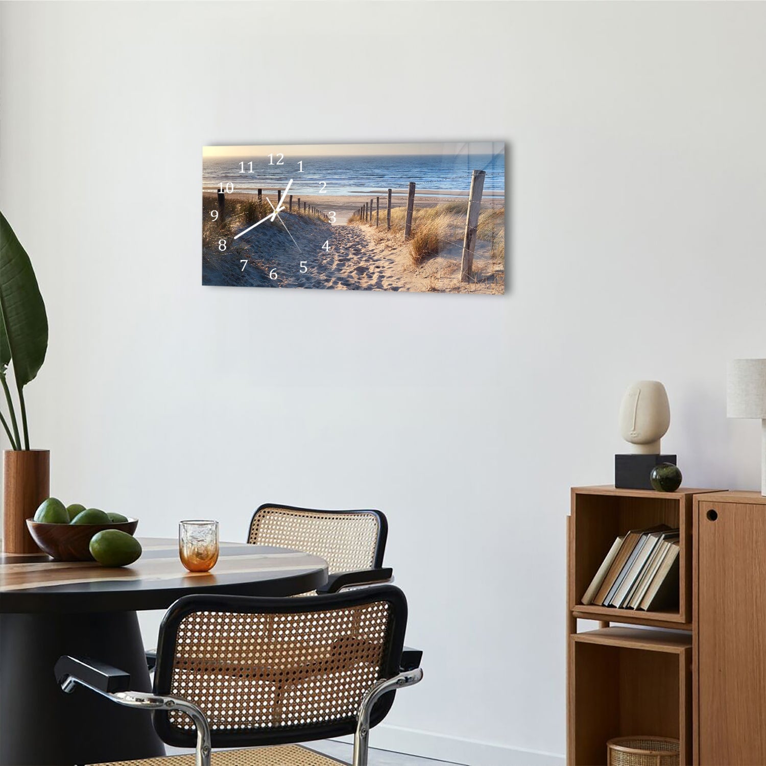 Wanduhr 60x30 - Pfad zur Nordsee