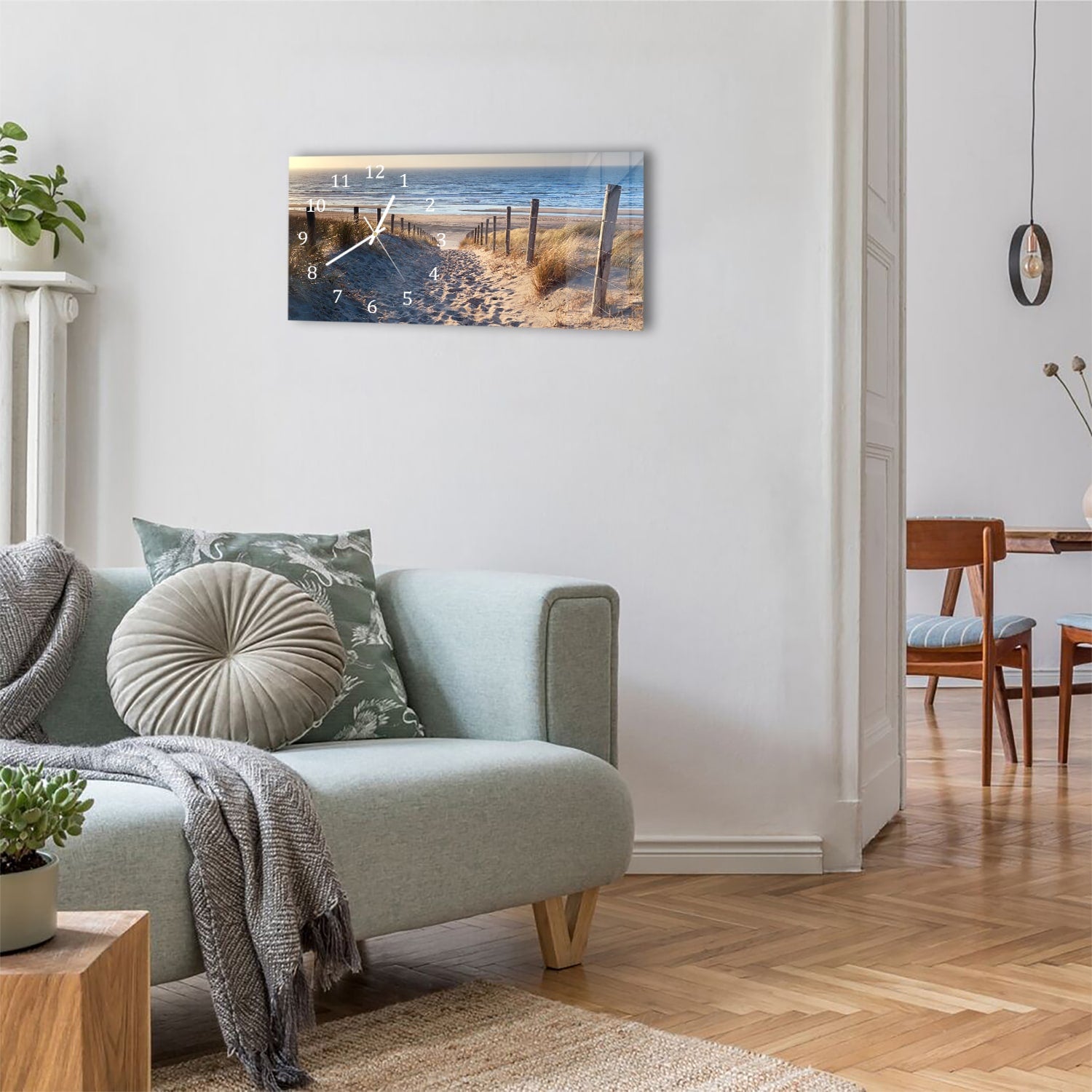 Wanduhr 60x30 - Pfad zur Nordsee