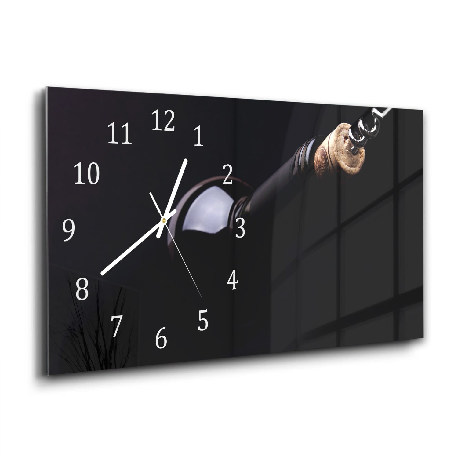Wanduhr 60x30 - Weinflasche