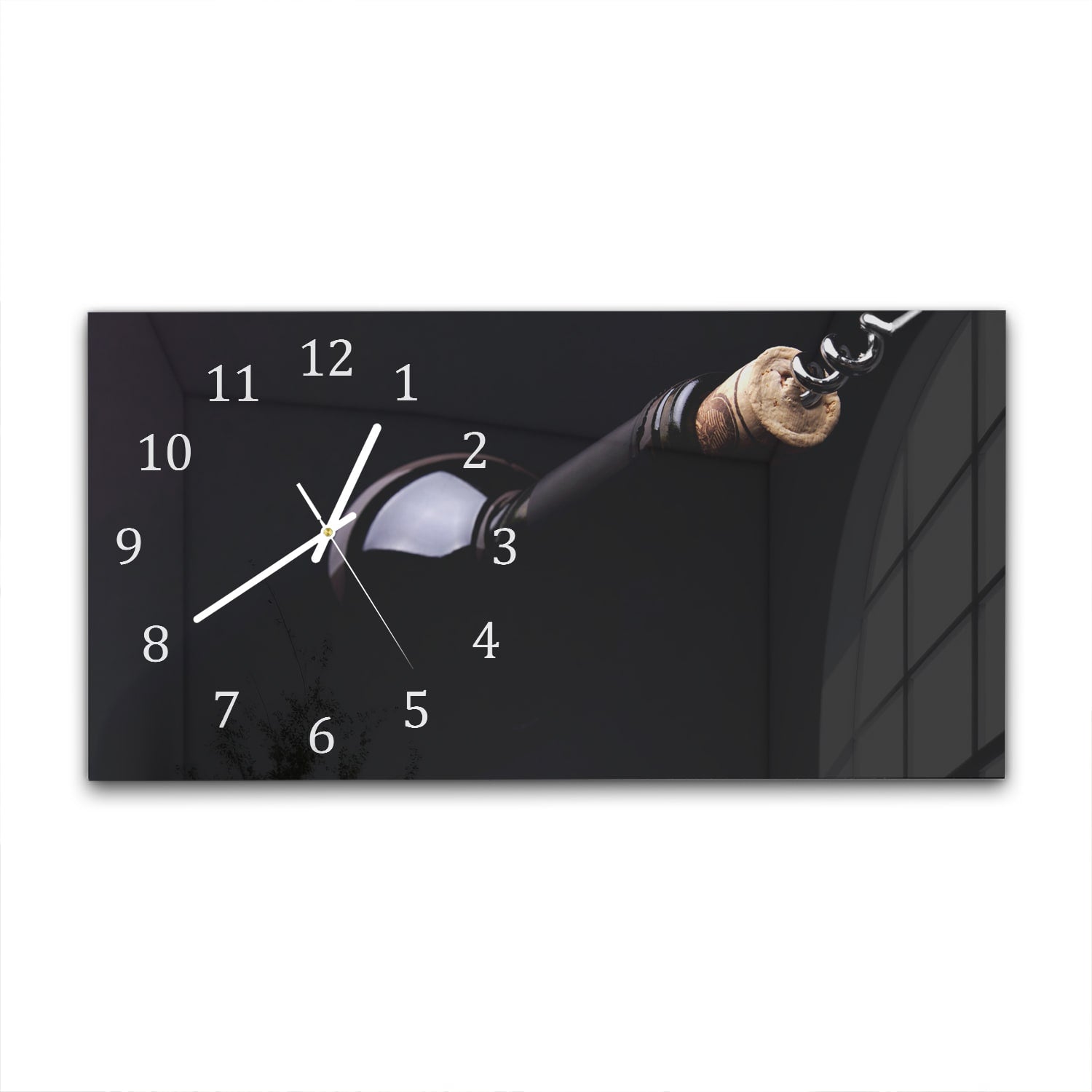 Wanduhr 60x30 - Weinflasche