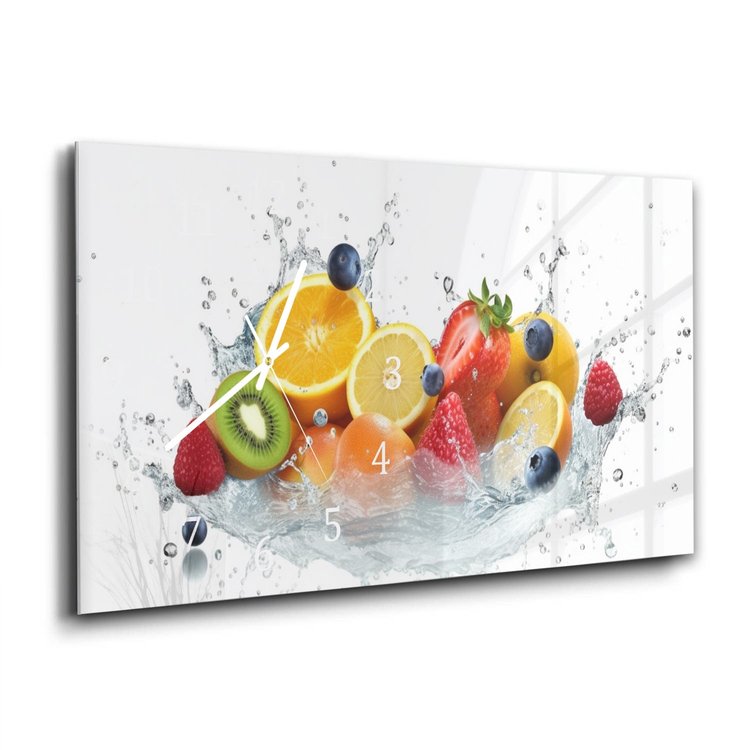 Wanduhr 60x30 - Früchte-Explosion