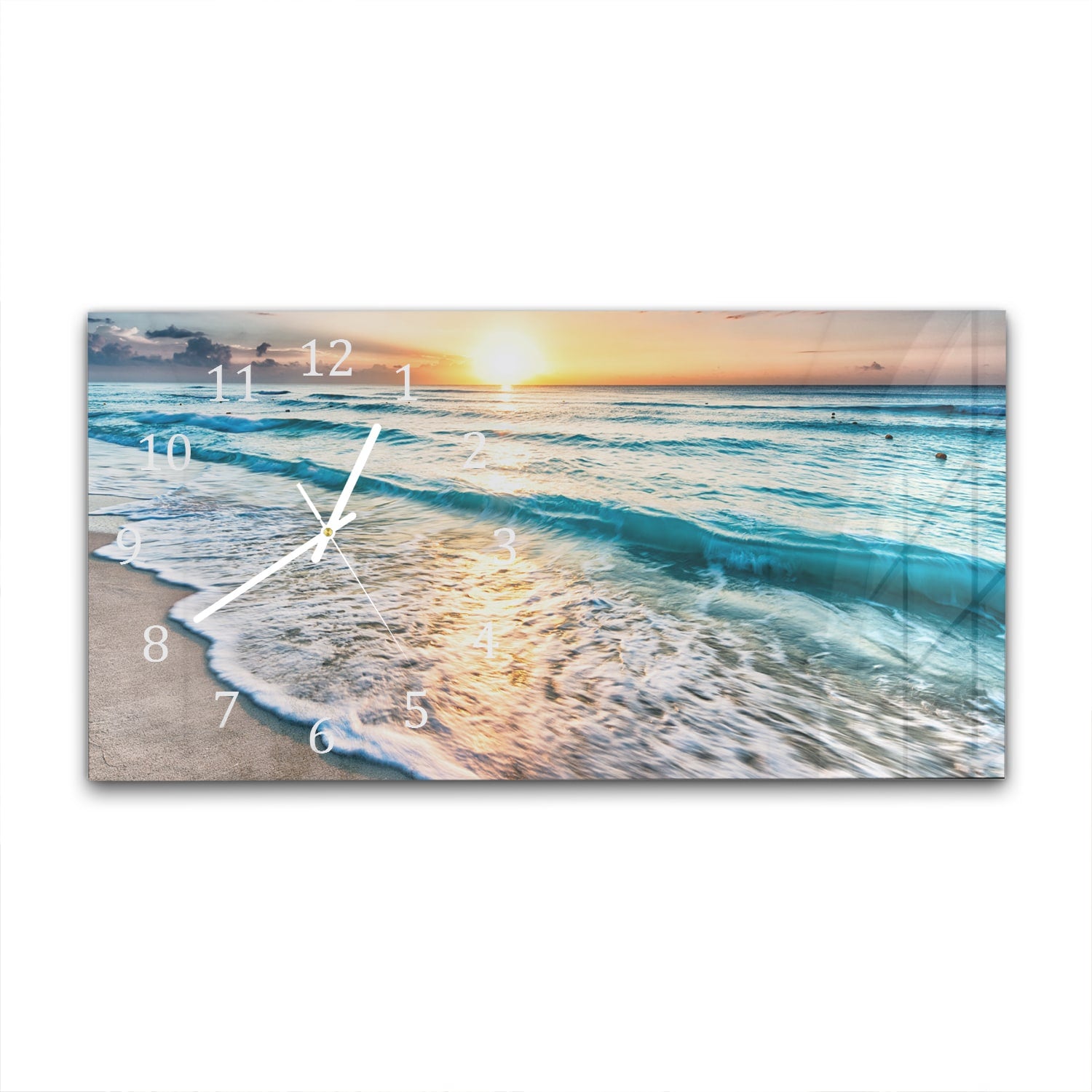 Wanduhr 60x30 - Strand in Cancún