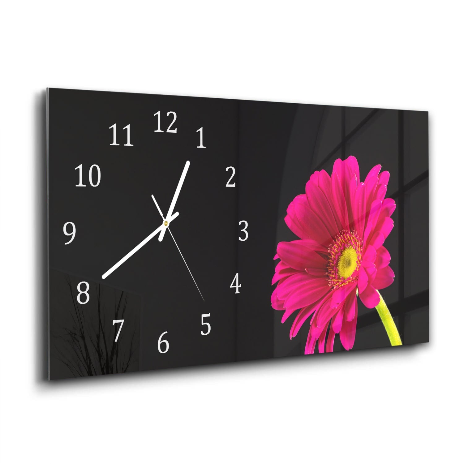 Wanduhr 60x30 - Strahlende Gerbera