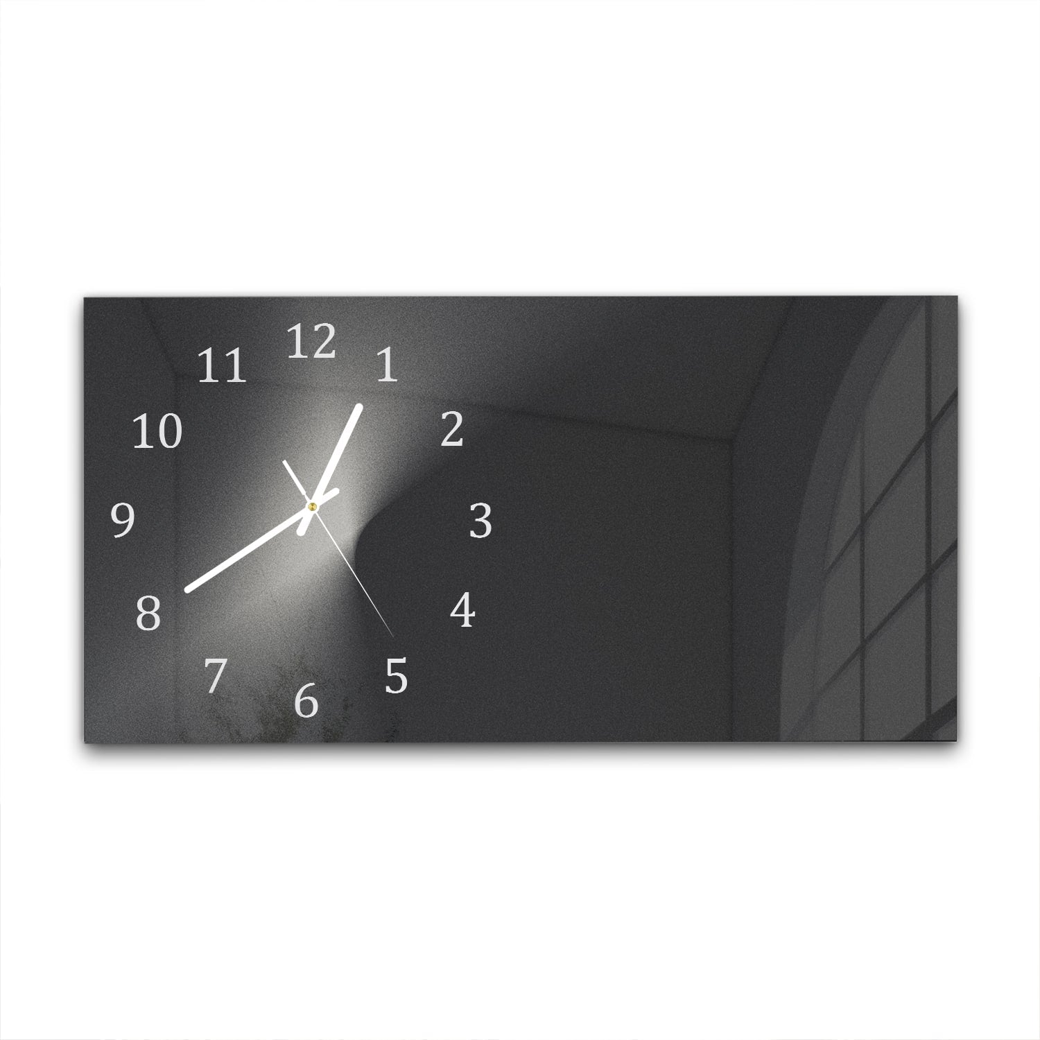 Wanduhr 60x30 - Schwarz-weißer Sand