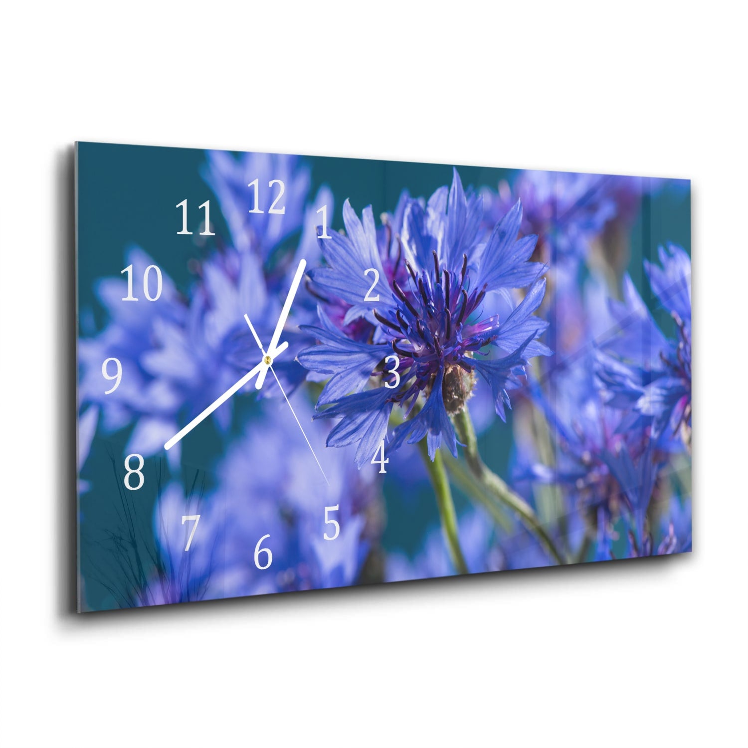 Wanduhr 60x30 - Kornblume