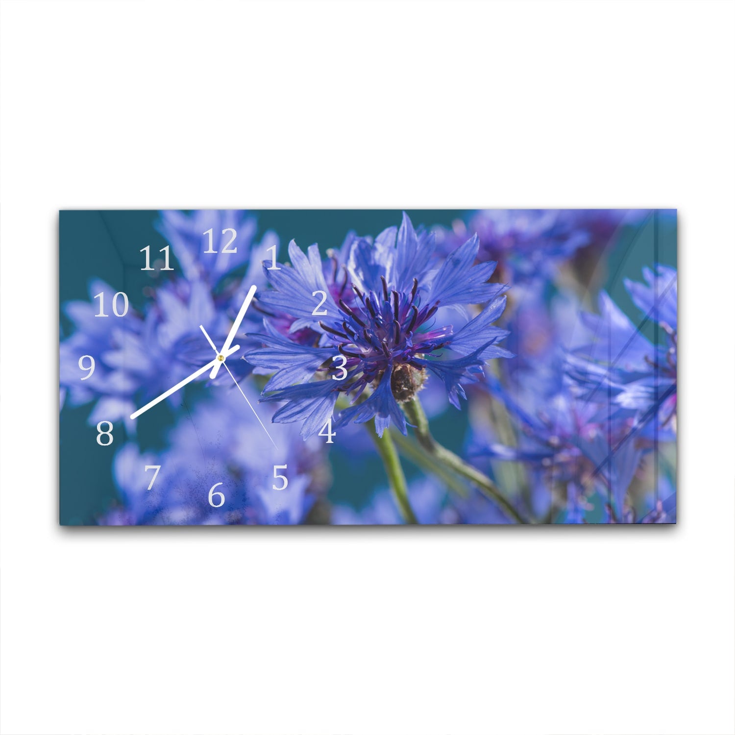Wanduhr 60x30 - Kornblume