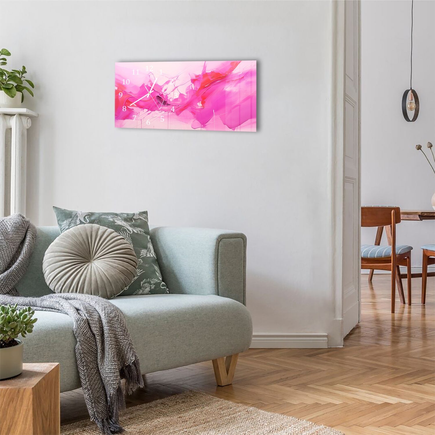 Wanduhr 60x30 - Abstrakte Farbart