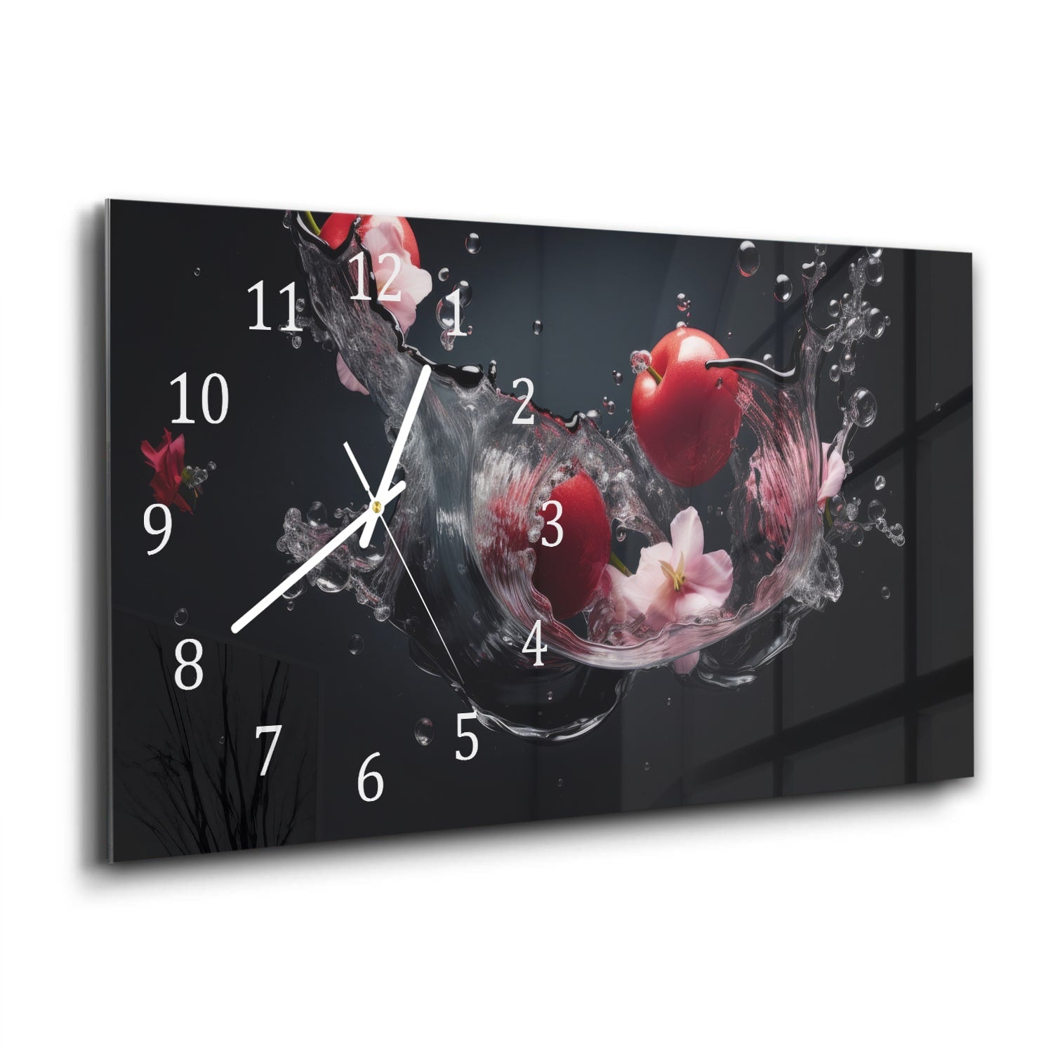 Wanduhr 60x30 - Tomaten-Splash