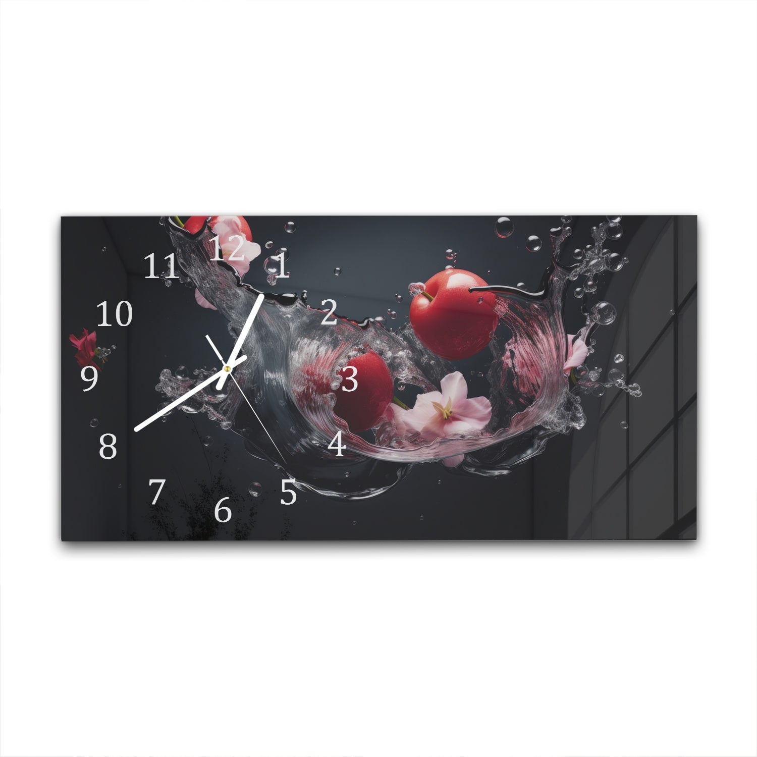 Wanduhr 60x30 - Tomaten-Splash