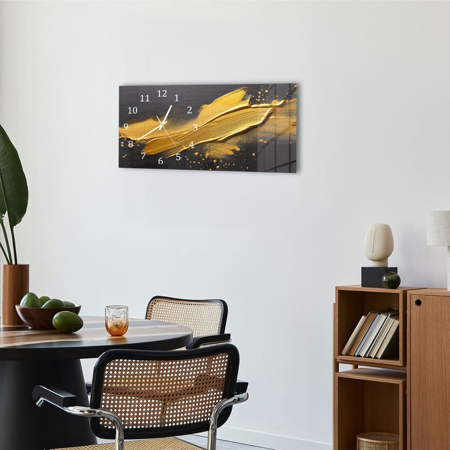 Wanduhr 60x30 - Goldener Farbschlag