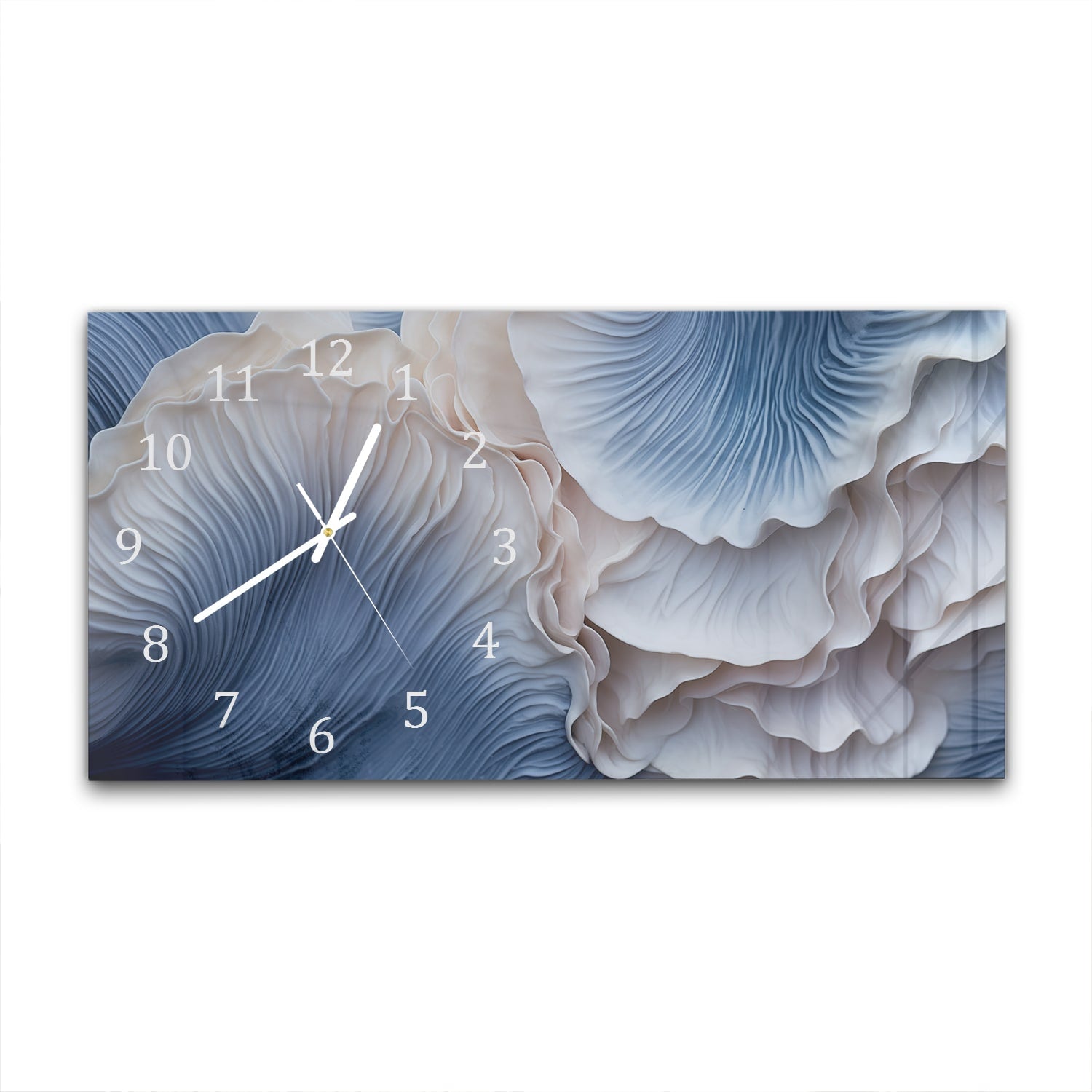 Wanduhr 60x30 - Blaue Pilz-Textur