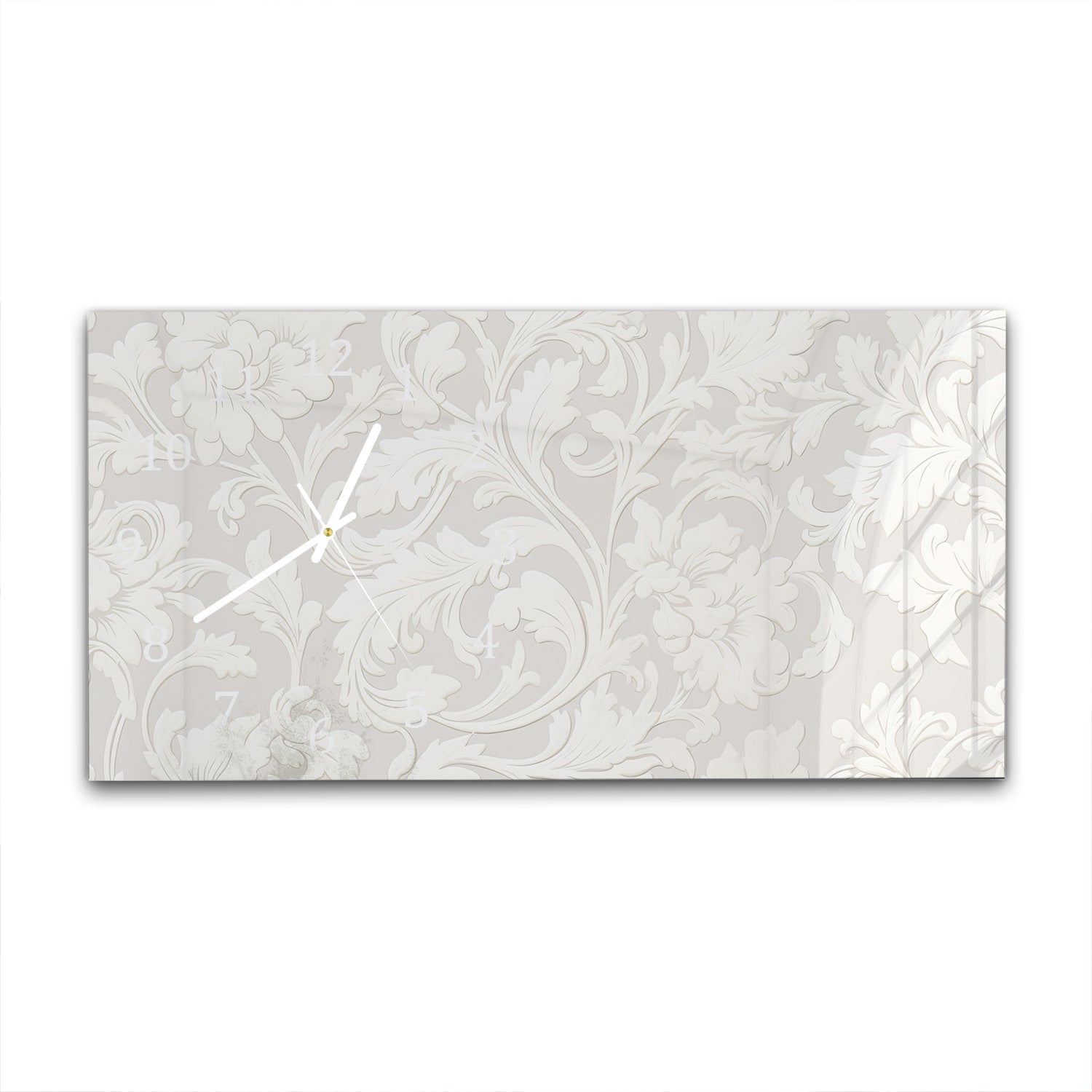 Wanduhr 60x30 - Französisches Vintage-Blumenmuster