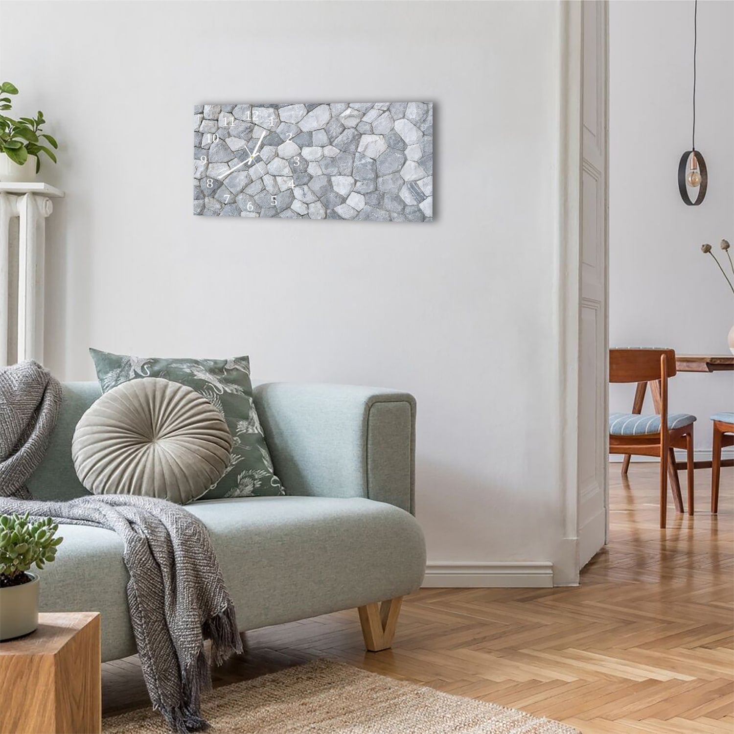 Wanduhr 60x30 - Dekorative Schieferwand