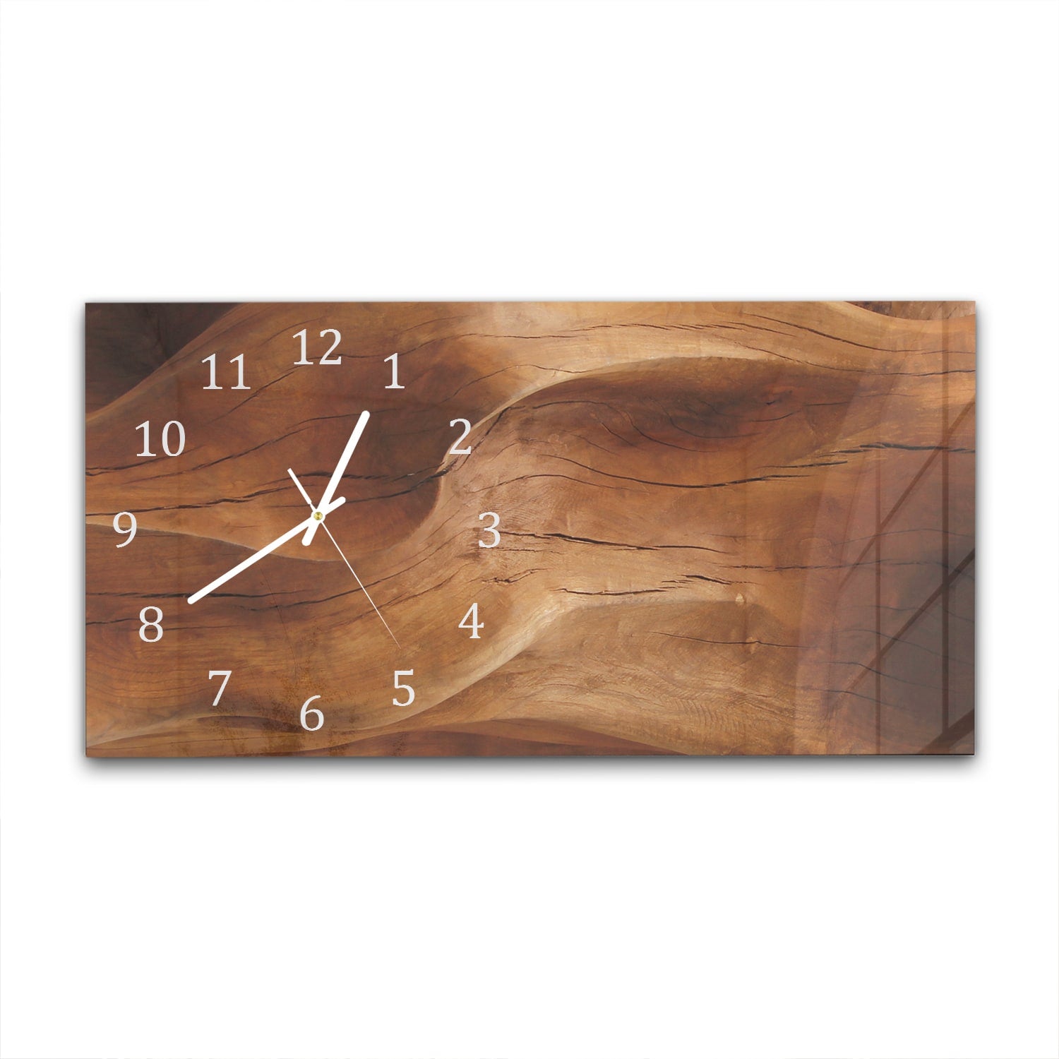 Wanduhr 60x30 - Wellenförmiges Holz