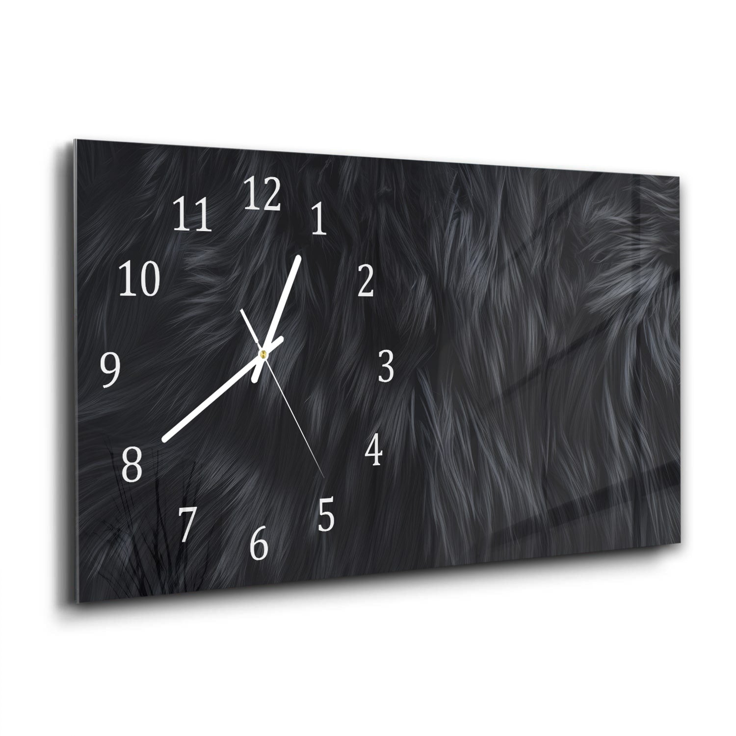Wanduhr 60x30 - Schwarzes Fell