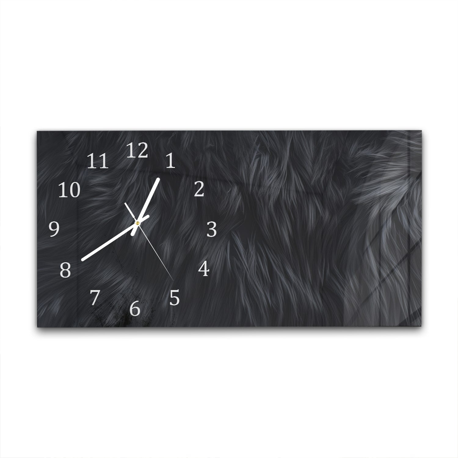 Wanduhr 60x30 - Schwarzes Fell