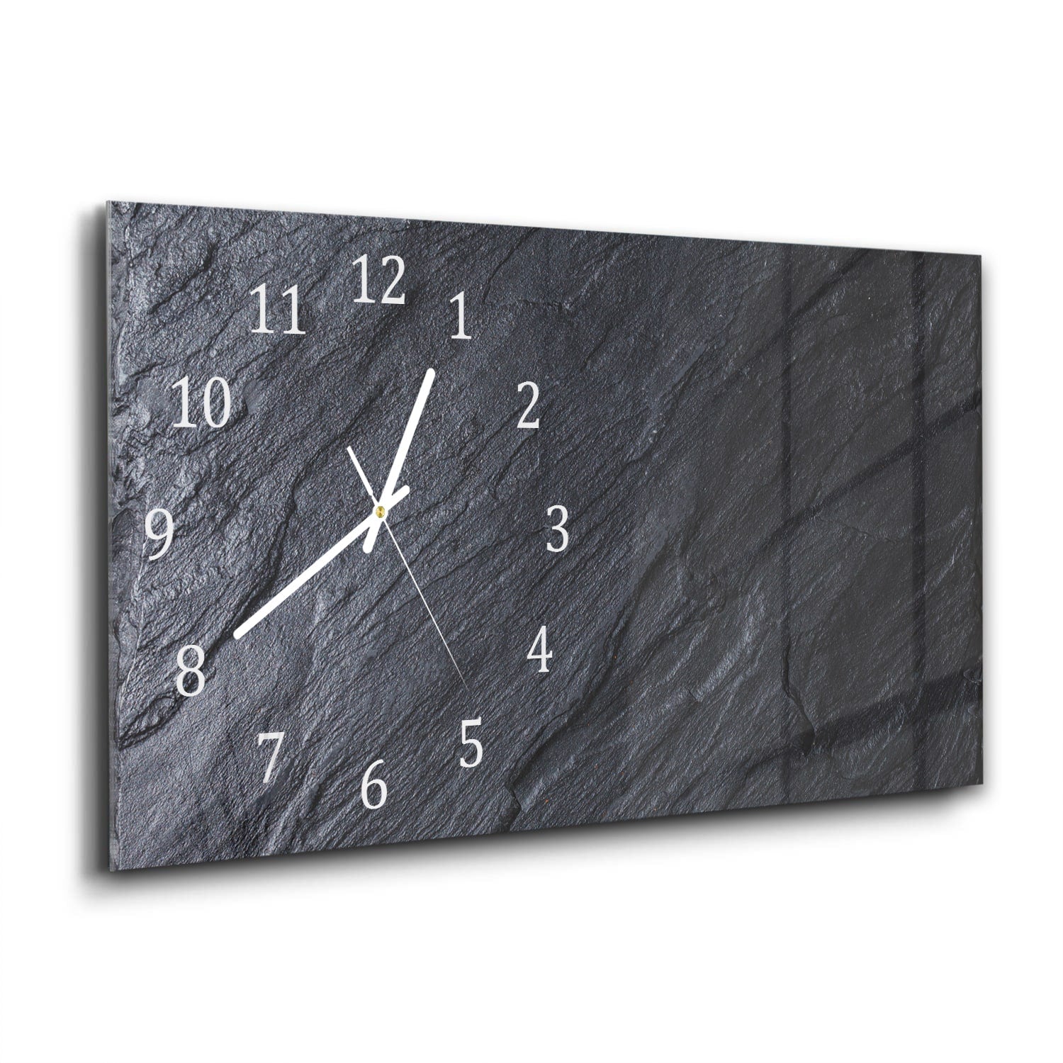 Wanduhr 60x30 - Schwarzer Schiefer