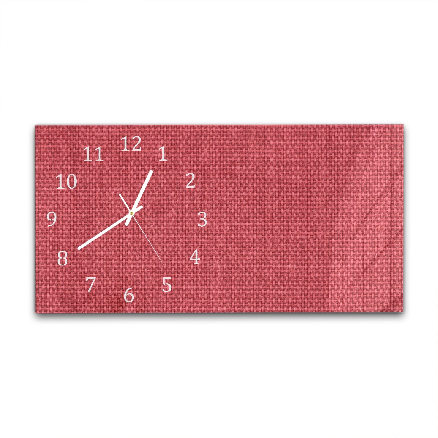 Wanduhr 60x30 - Rote Leinen-Textur
