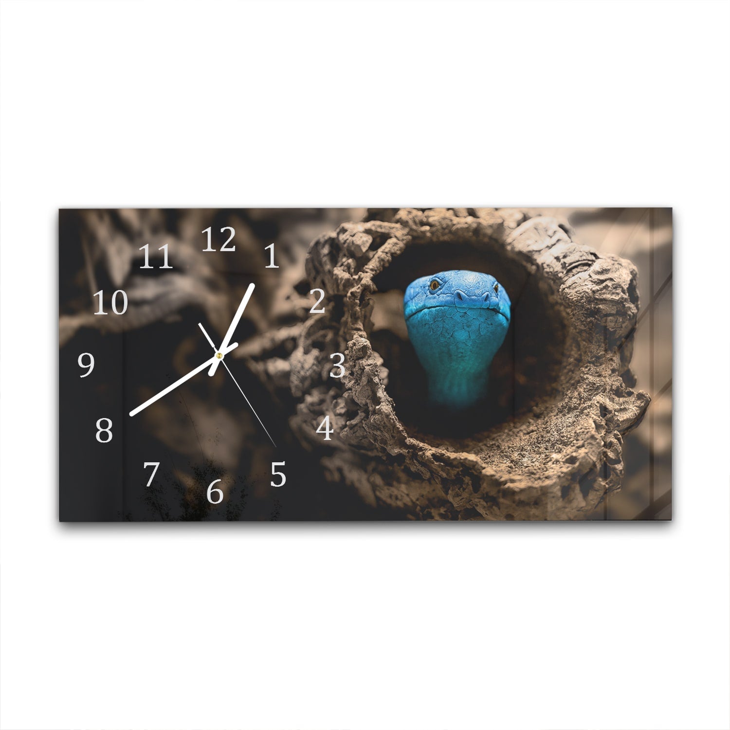Wanduhr 60x30 - Verborgene Schlange
