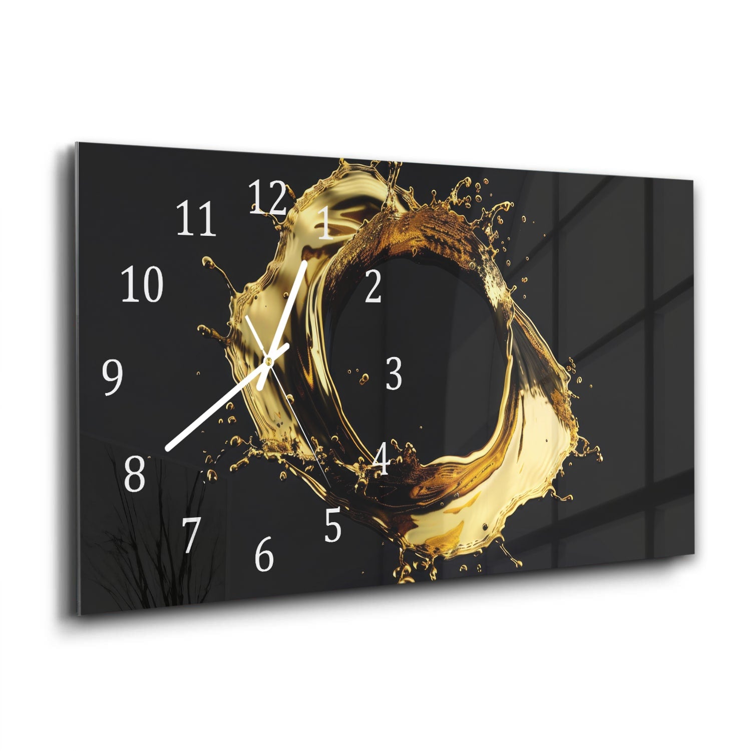 Wanduhr 60x30 - Goldener Kreis