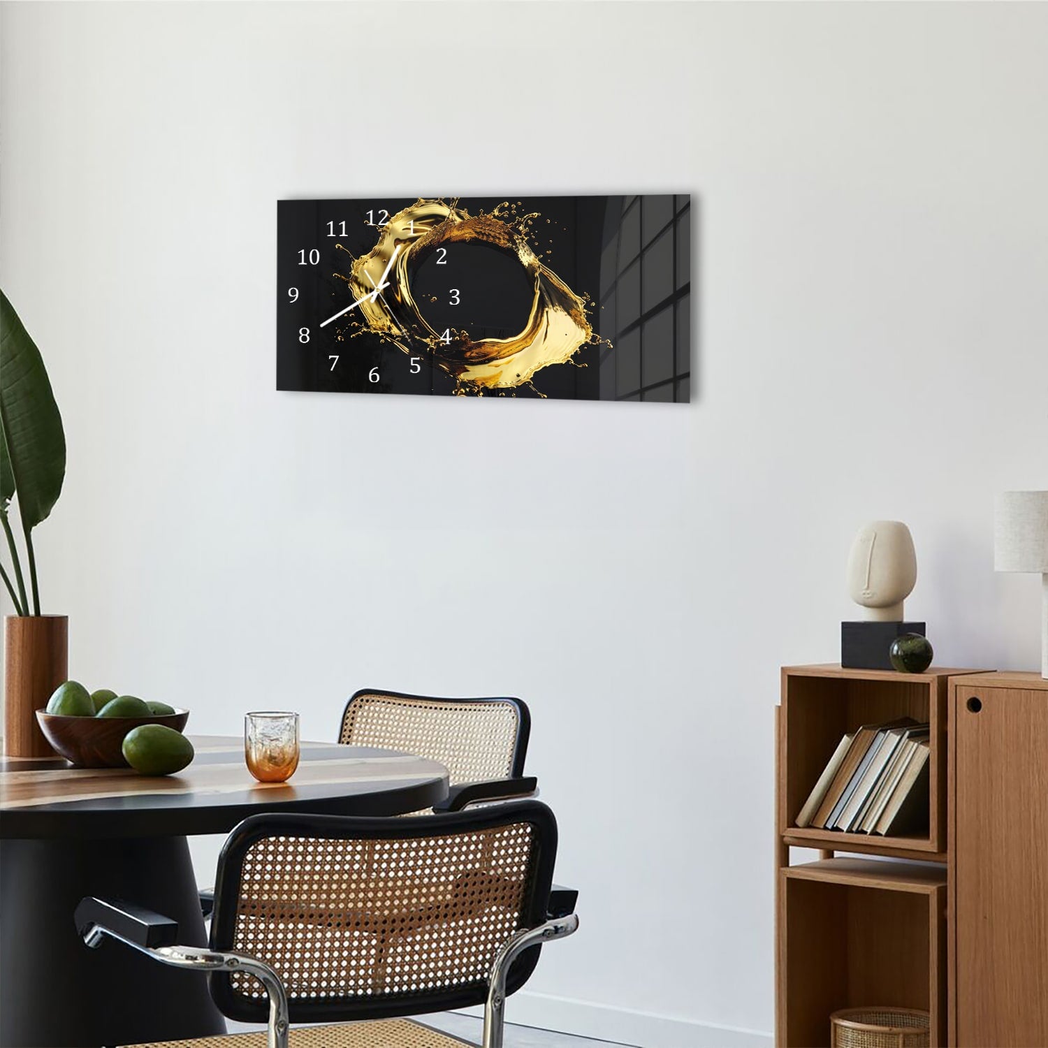 Wanduhr 60x30 - Goldener Kreis