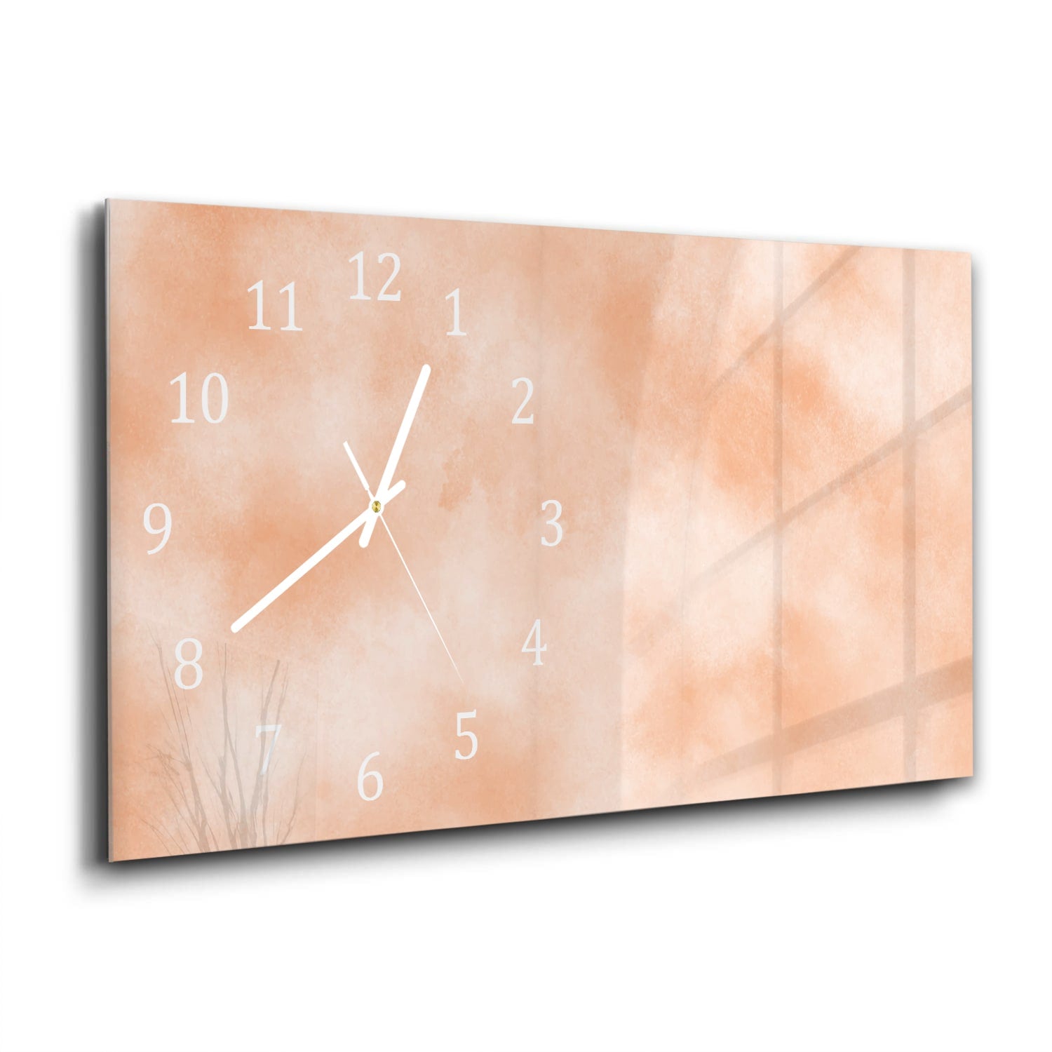 Wanduhr 60x30 - Abstrakte Aquarell-Textur