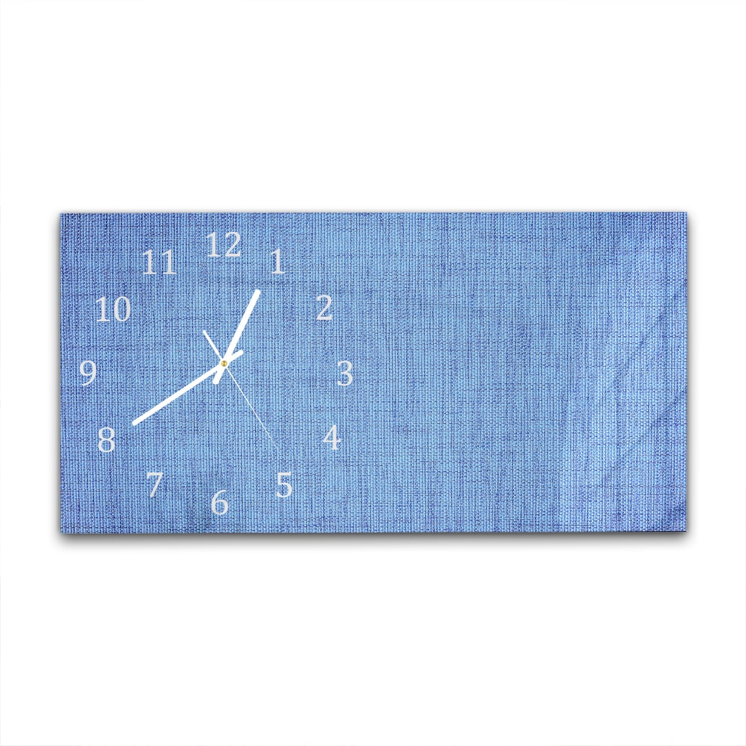 Wanduhr 60x30 - Blauer Stoff