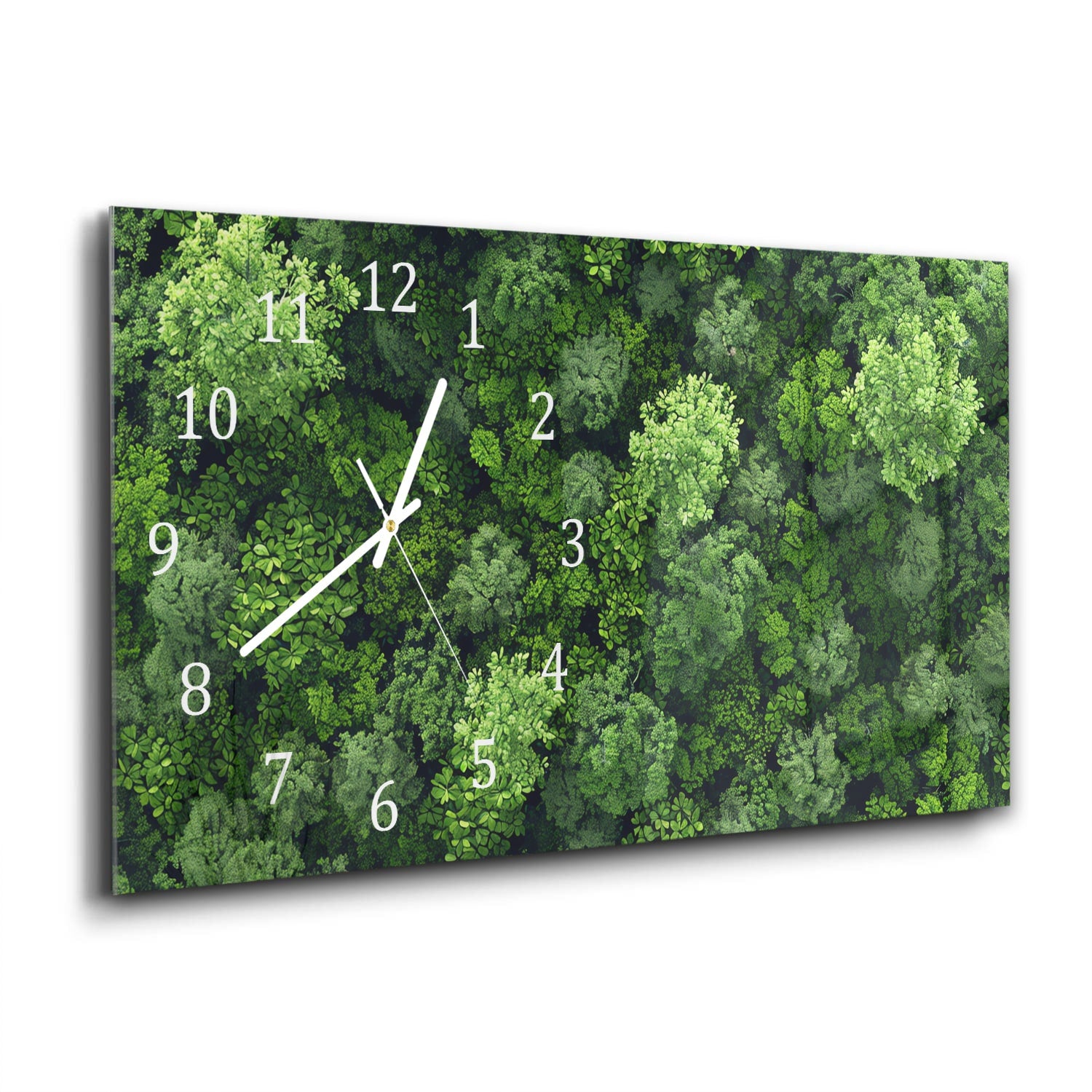 Wanduhr 60x30 - Wälder von oben