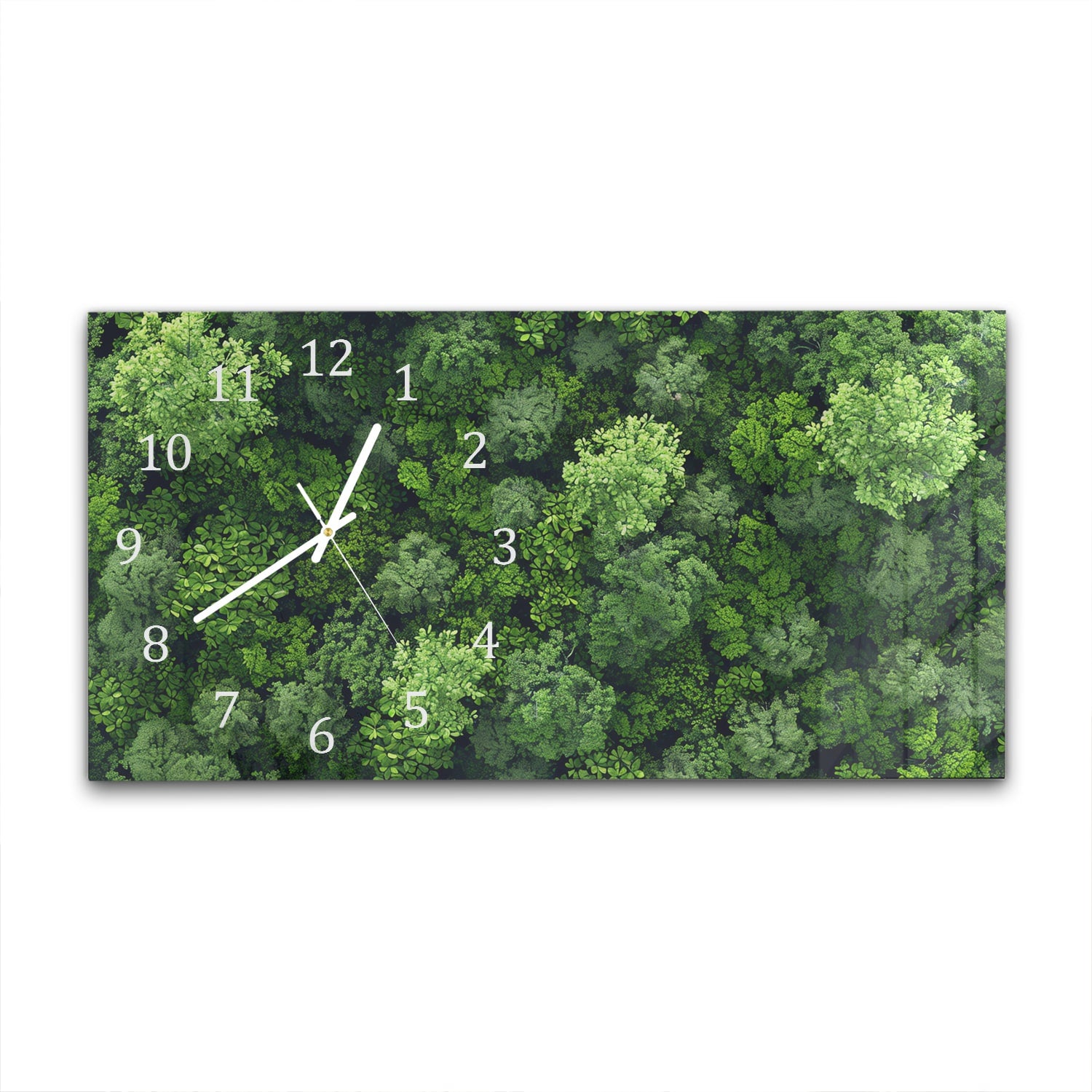 Wanduhr 60x30 - Wälder von oben