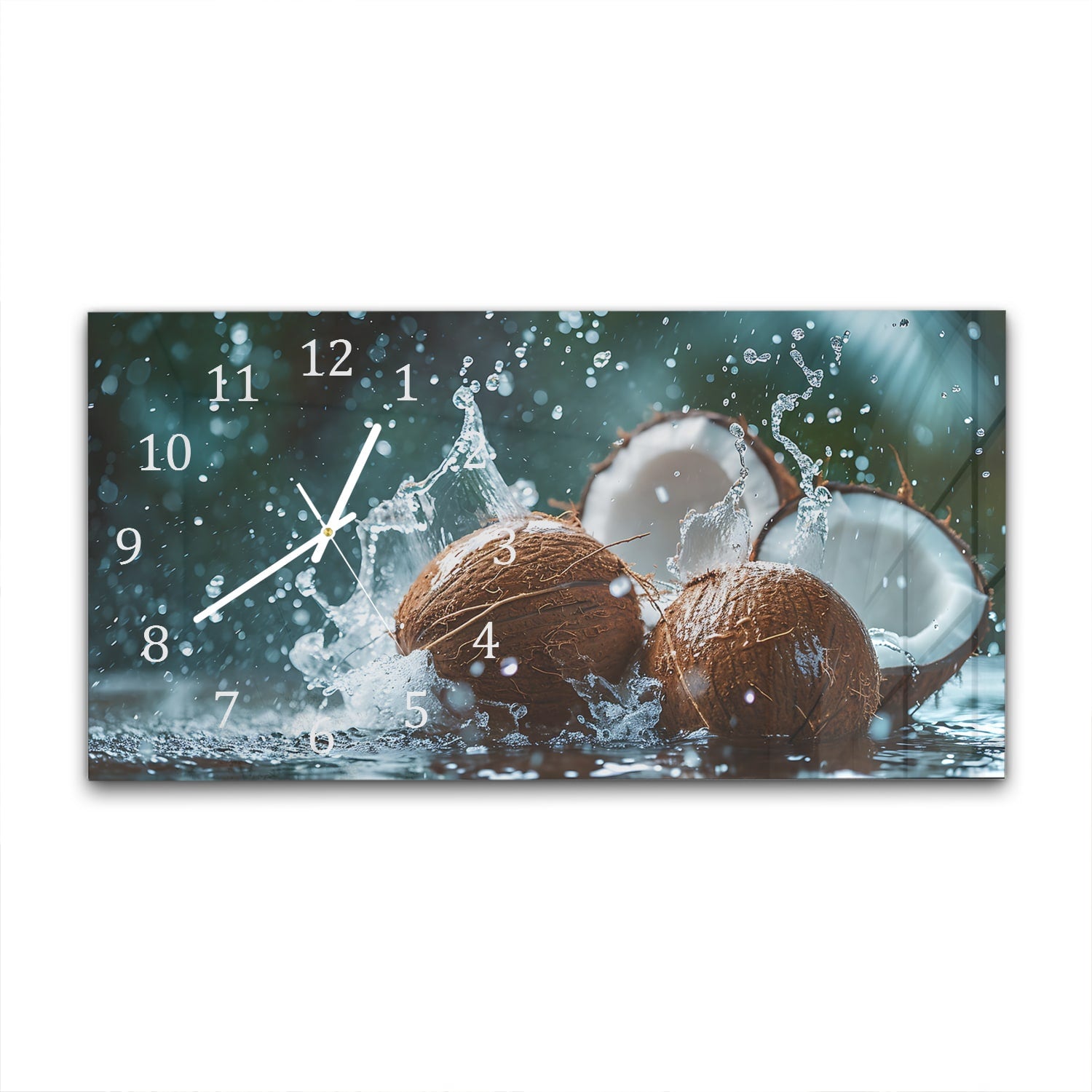 Wanduhr 60x30 - Kokos-Splash