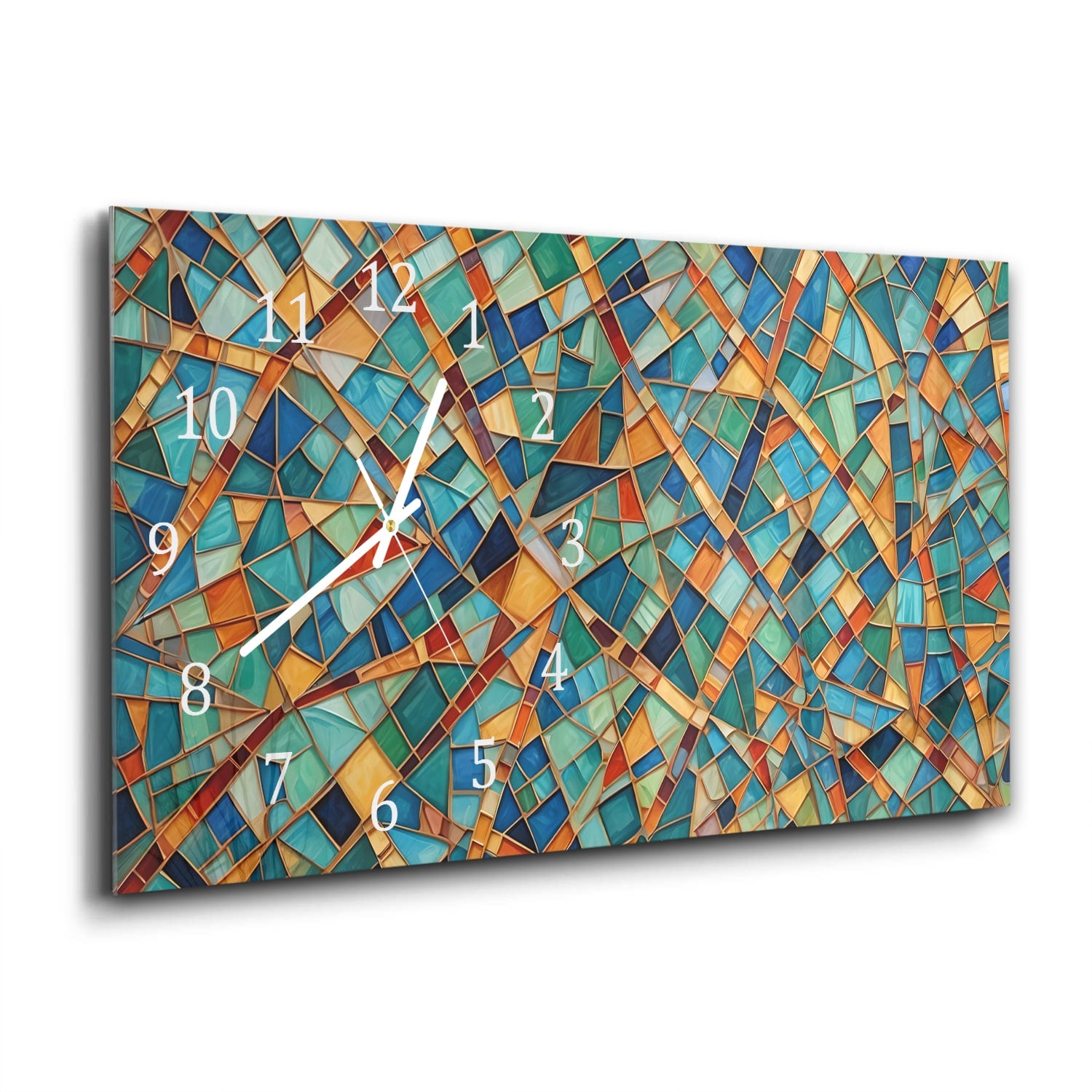Wanduhr 60x30 - Mosaik-Textur