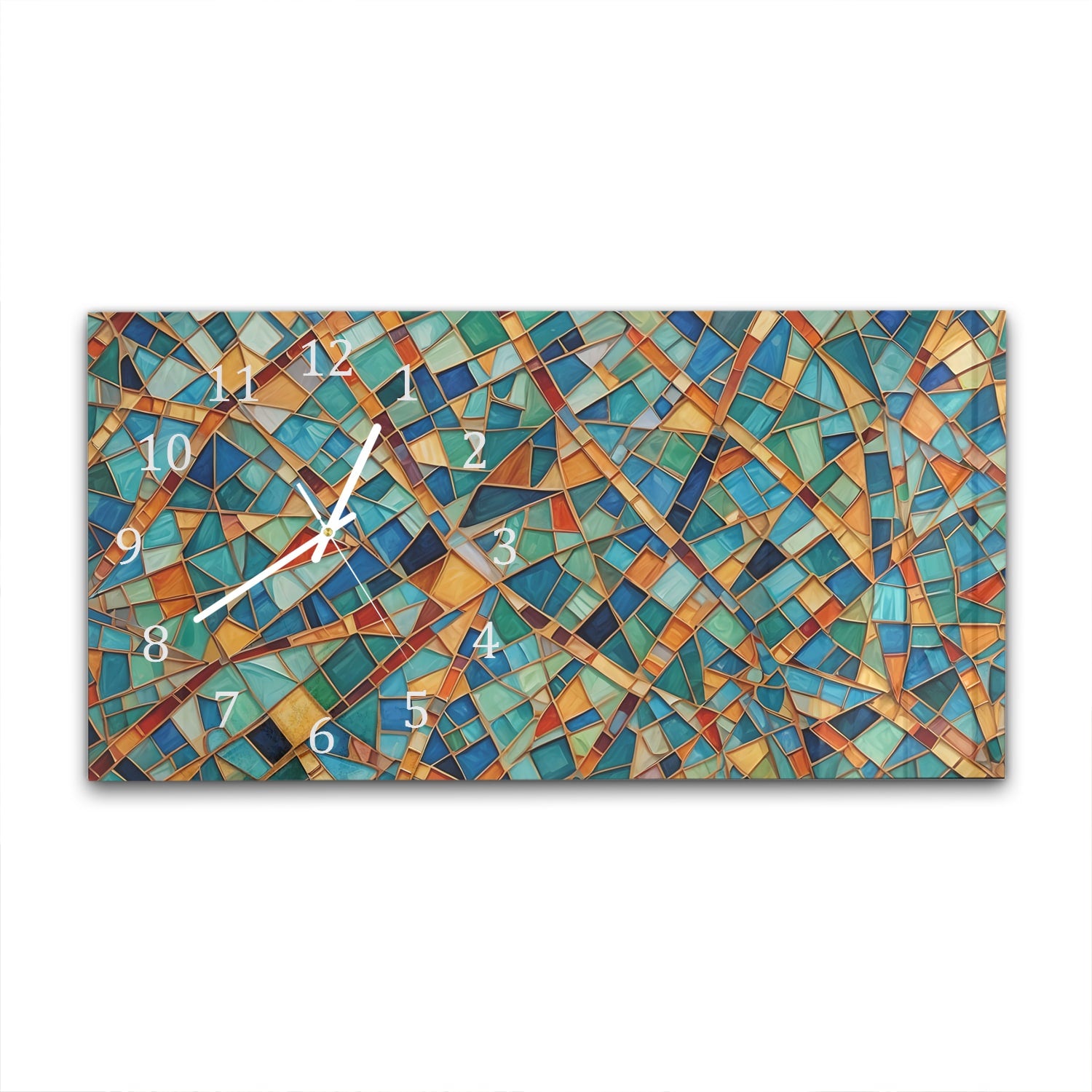 Wanduhr 60x30 - Mosaik-Textur