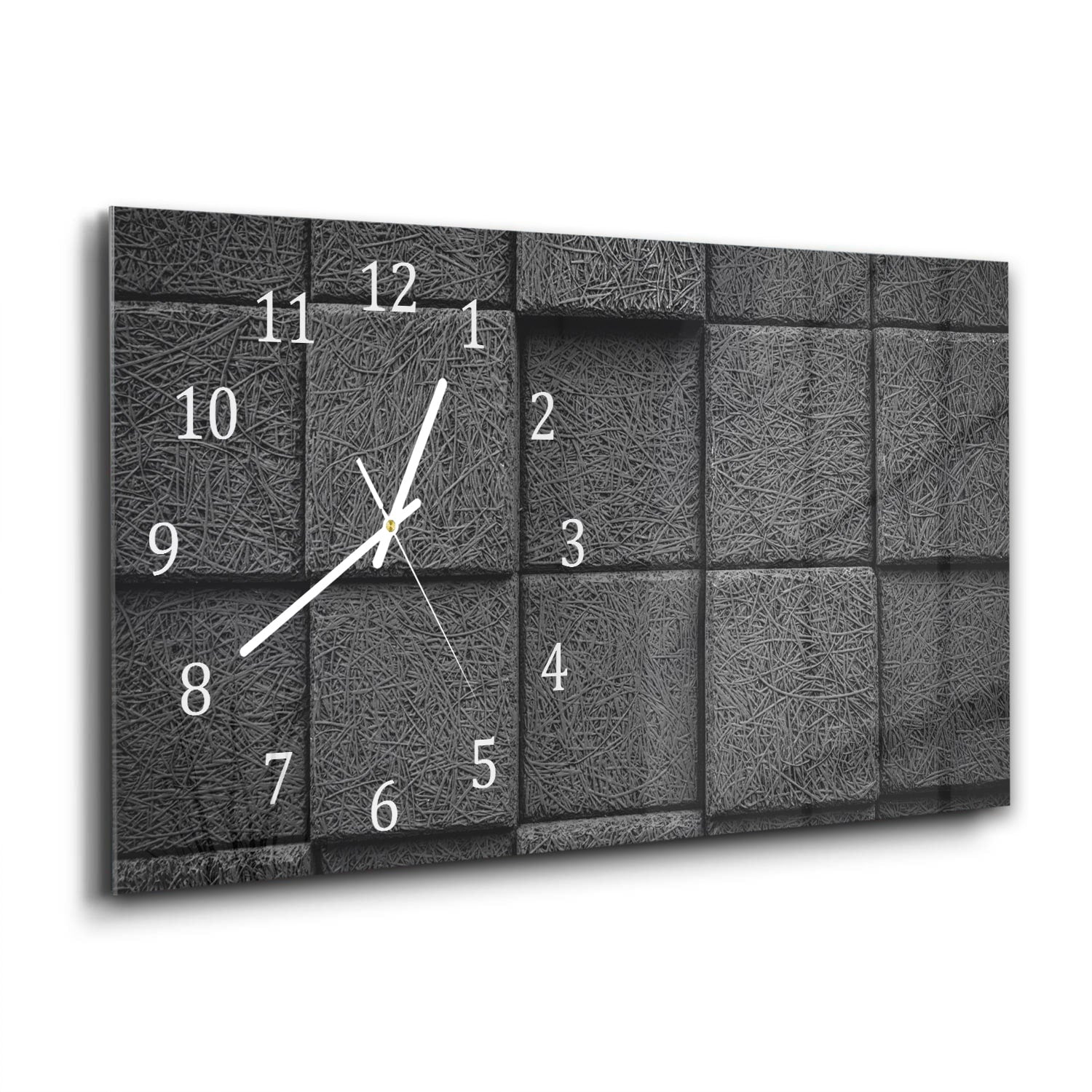 Wanduhr 60x30 - Dunkle Blöcke