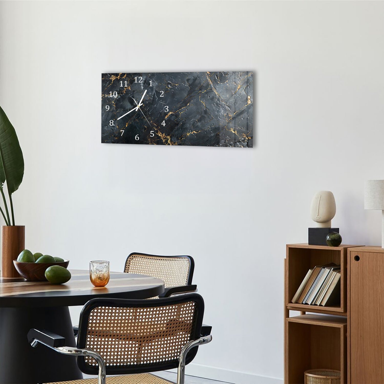 Wanduhr 60x30 - Abstrakte Marmor-Flüssigkeitskunst