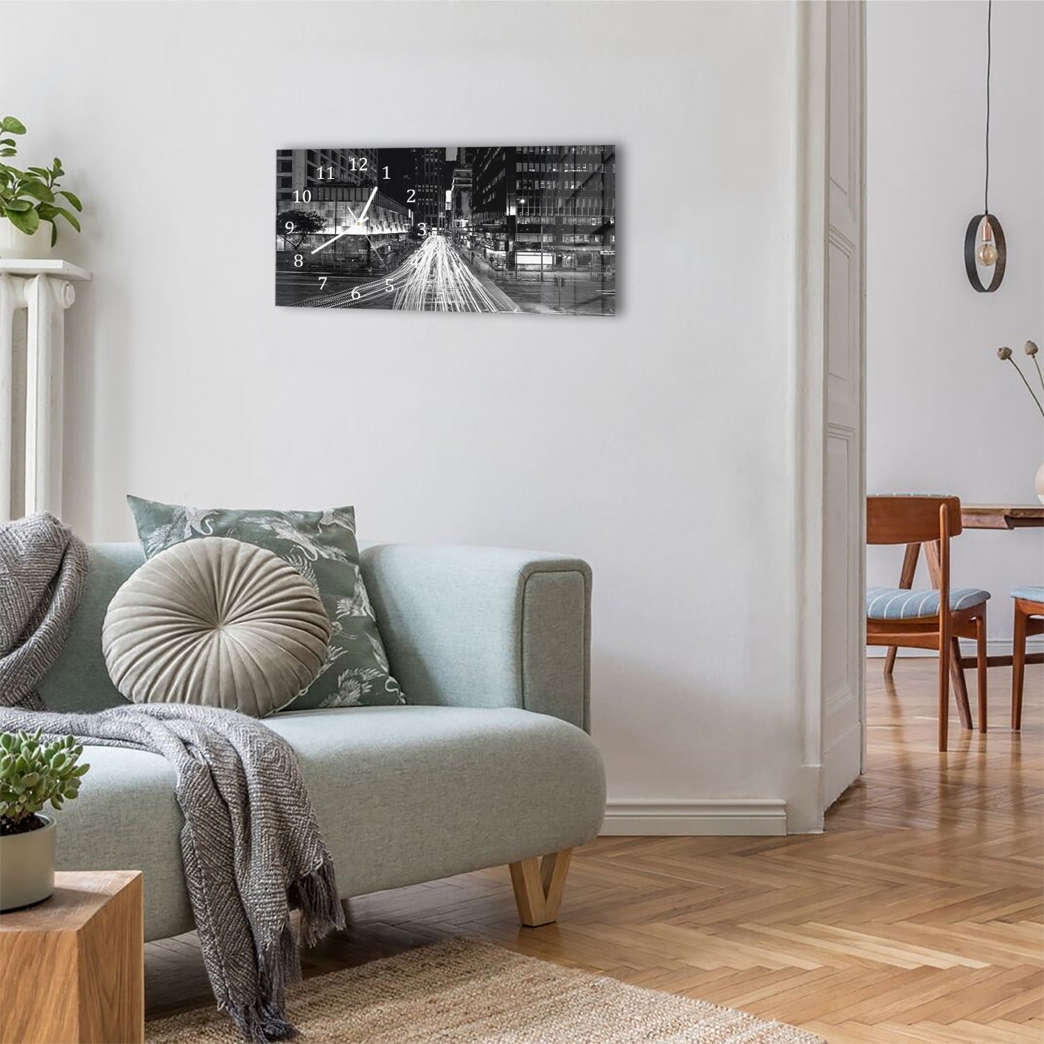 Wanduhr 60x30 - Bewegte Lichter