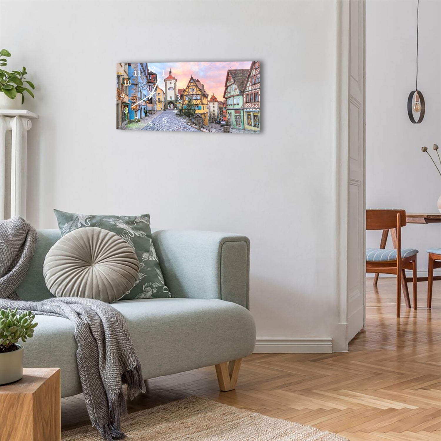 Wanduhr 60x30 - Rothenburg ob der Tauber