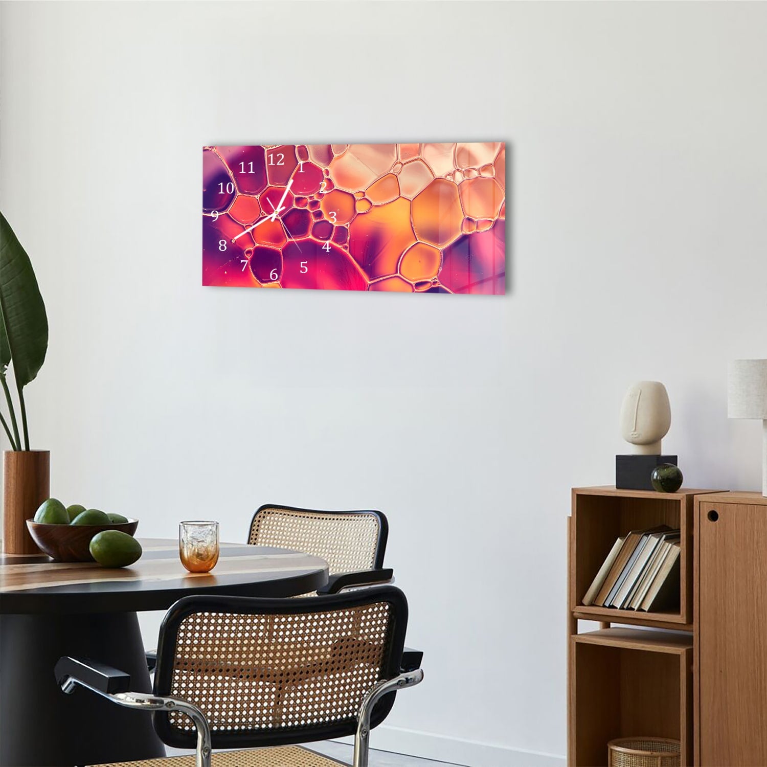 Wanduhr 60x30 - Abstrakte Wassertropfen