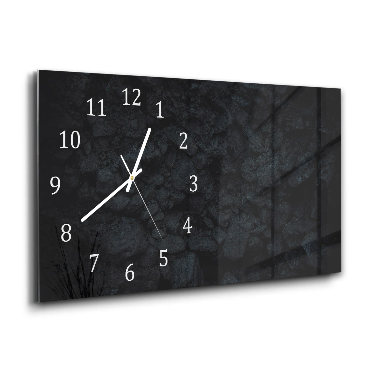 Wanduhr 60x30 - Schwarze Wand